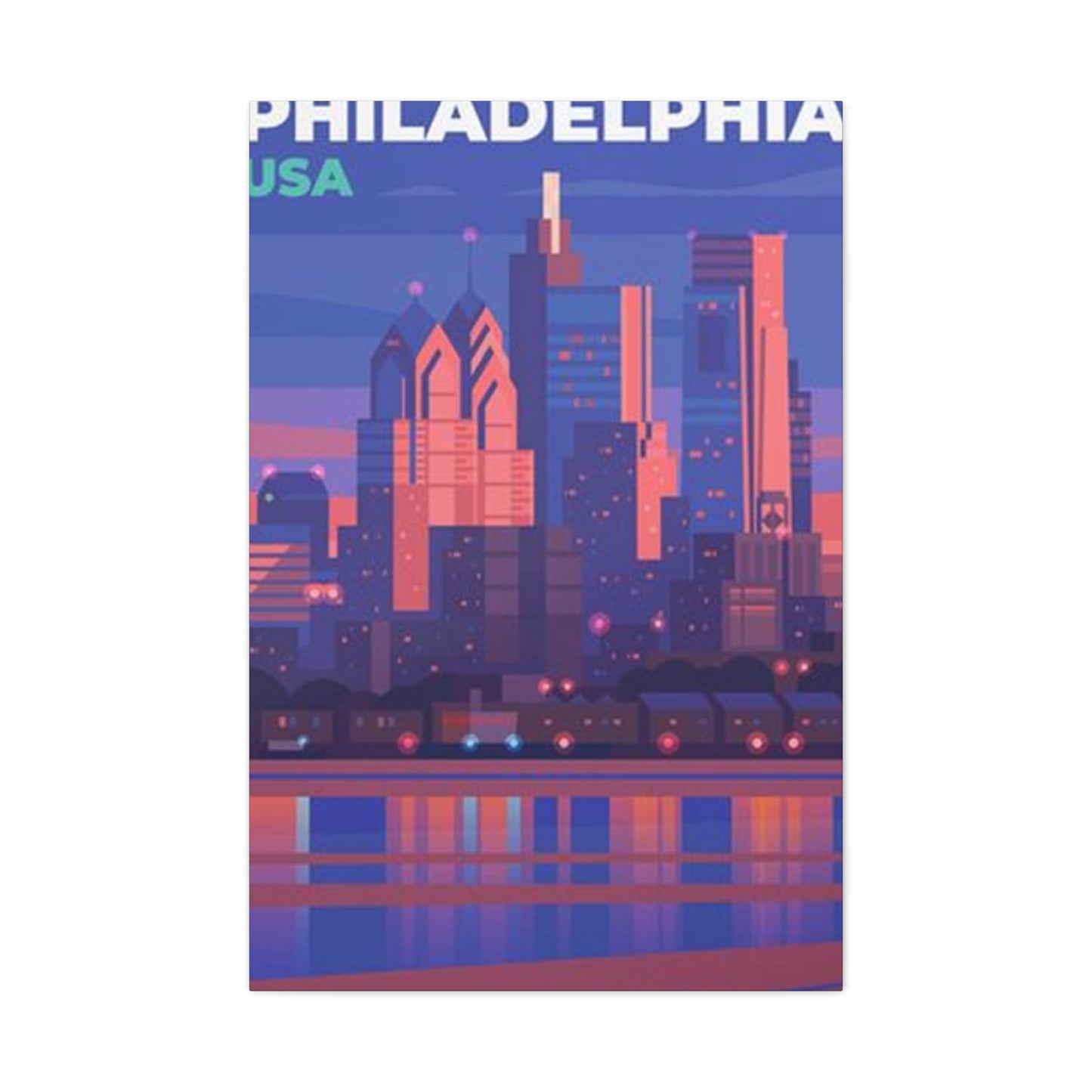 Cityscape In Evening Philadelphia Wall Art & Canvas Prints