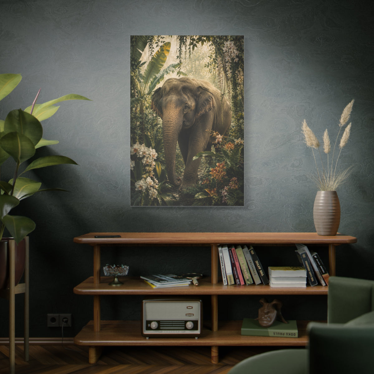 Majestic Elephant Jungle Portrait Tropical Wall Art & Canvas Print