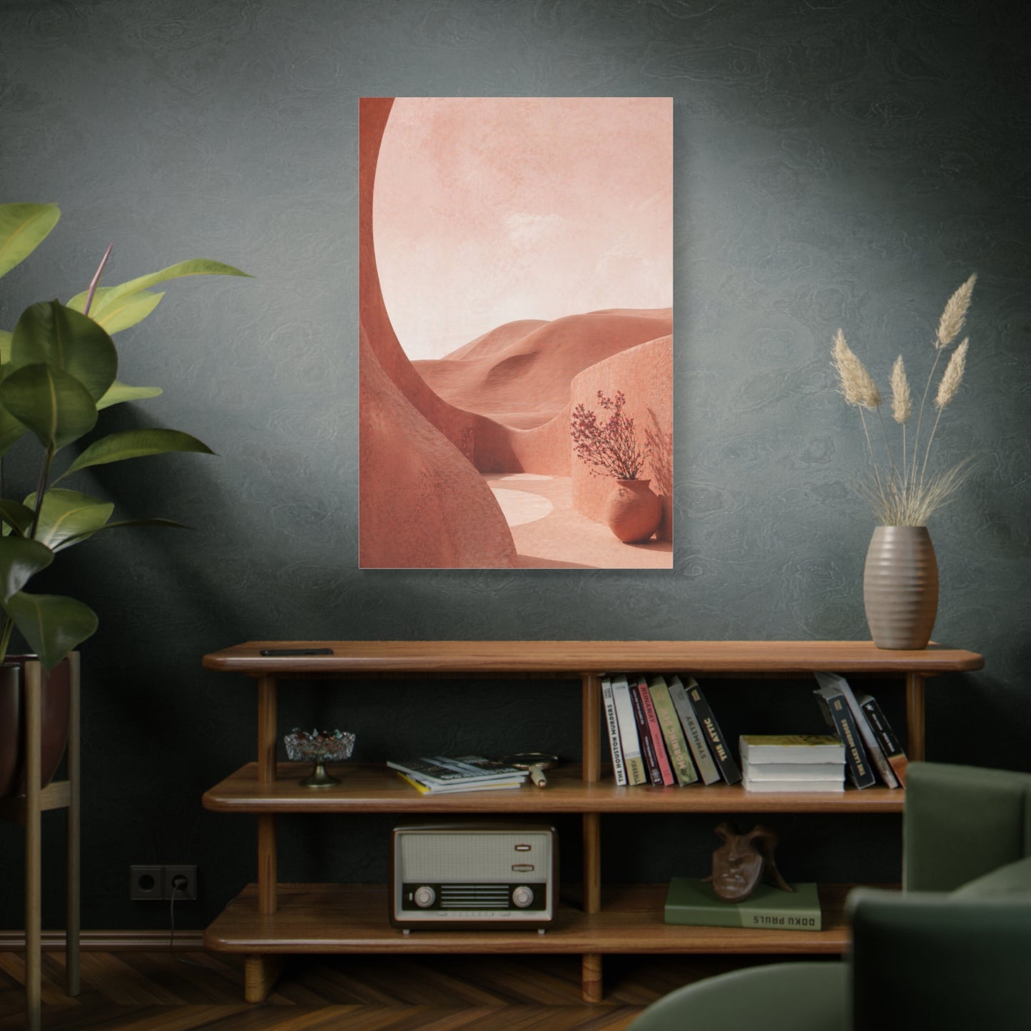 Terracotta Pink Desert Abstraction Wall Art & Canvas Print