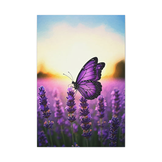 Lavender Field Purple Butterfly Wall Art & Canvas Prints