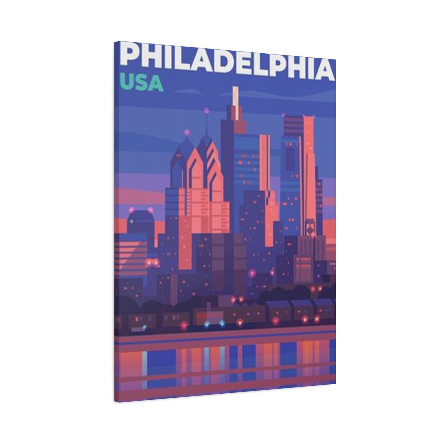 Cityscape In Evening Philadelphia Wall Art & Canvas Prints