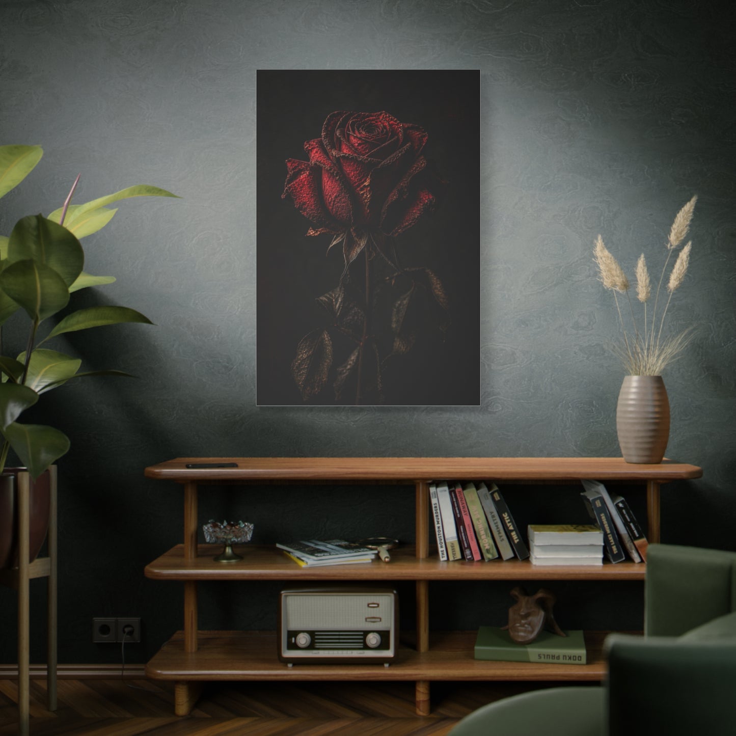 Dark Crimson Rose Still Life Wall Art & Canvas Print