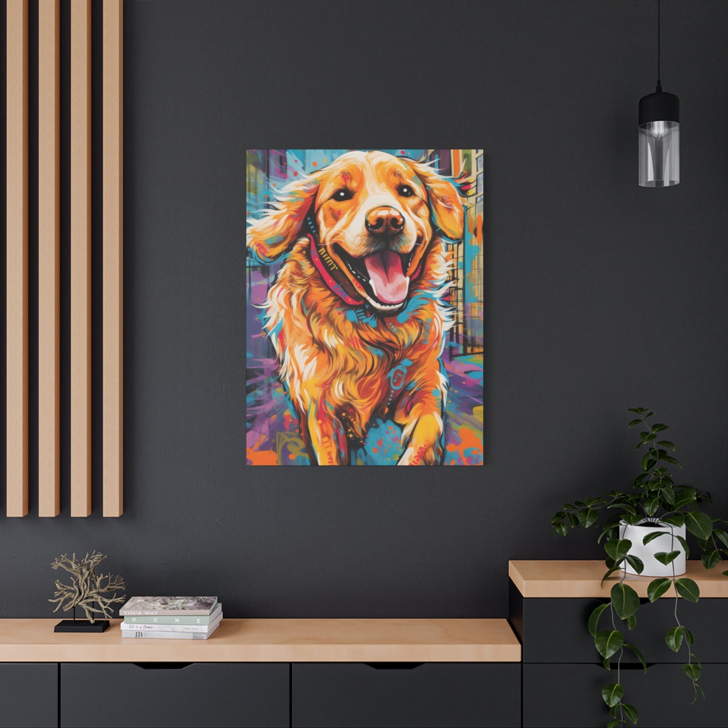 Happy Golden Retriever Dog Wall Art & Canvas Prints