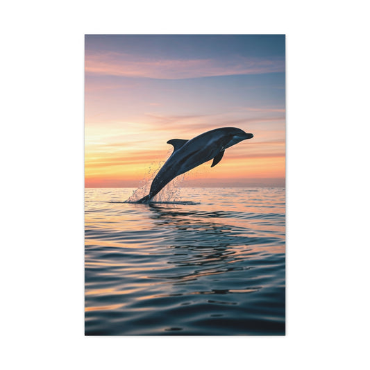 Dolphin at Sunset wall art & canvas prints