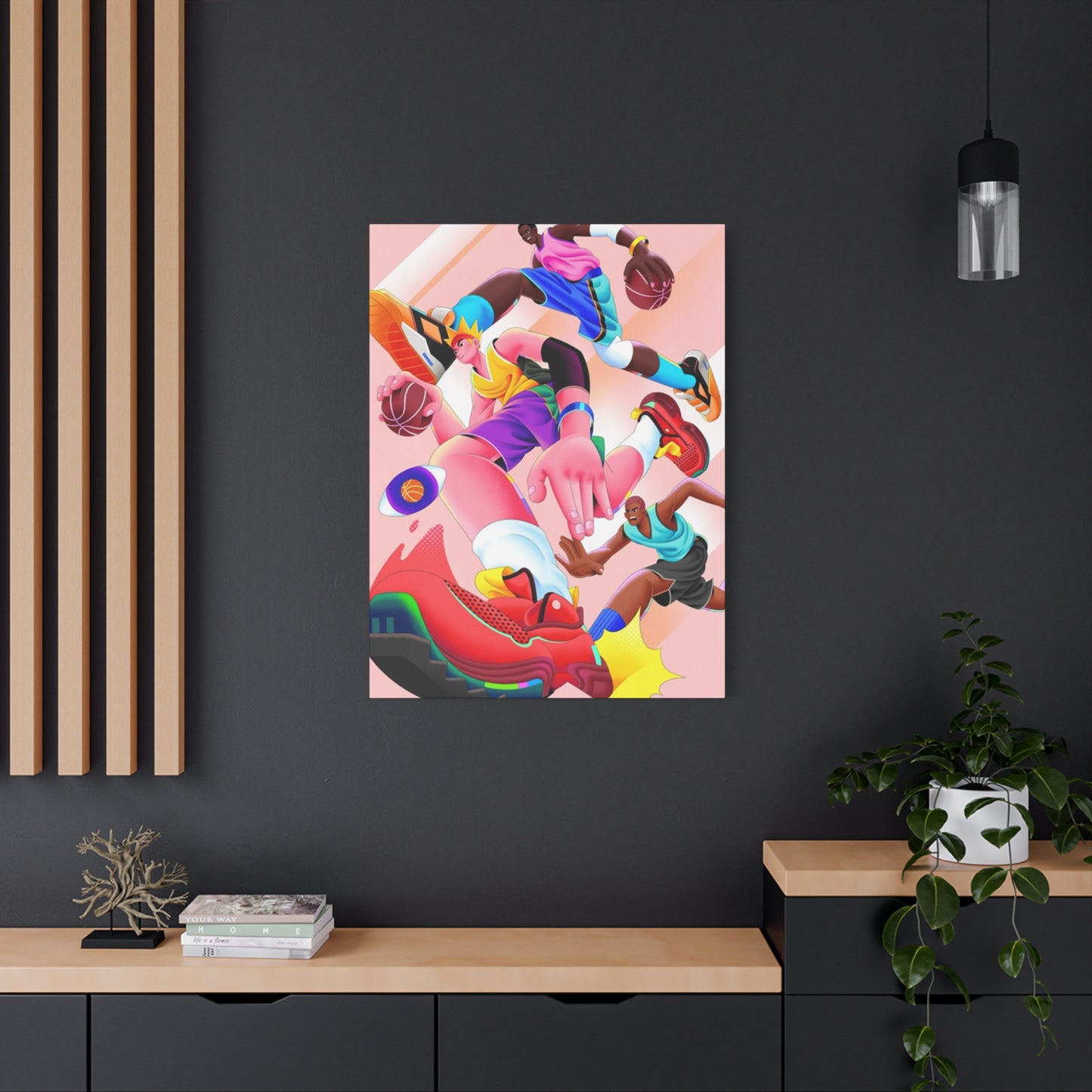 Basketball Illustration Poster Wall Art & Canvas Prints