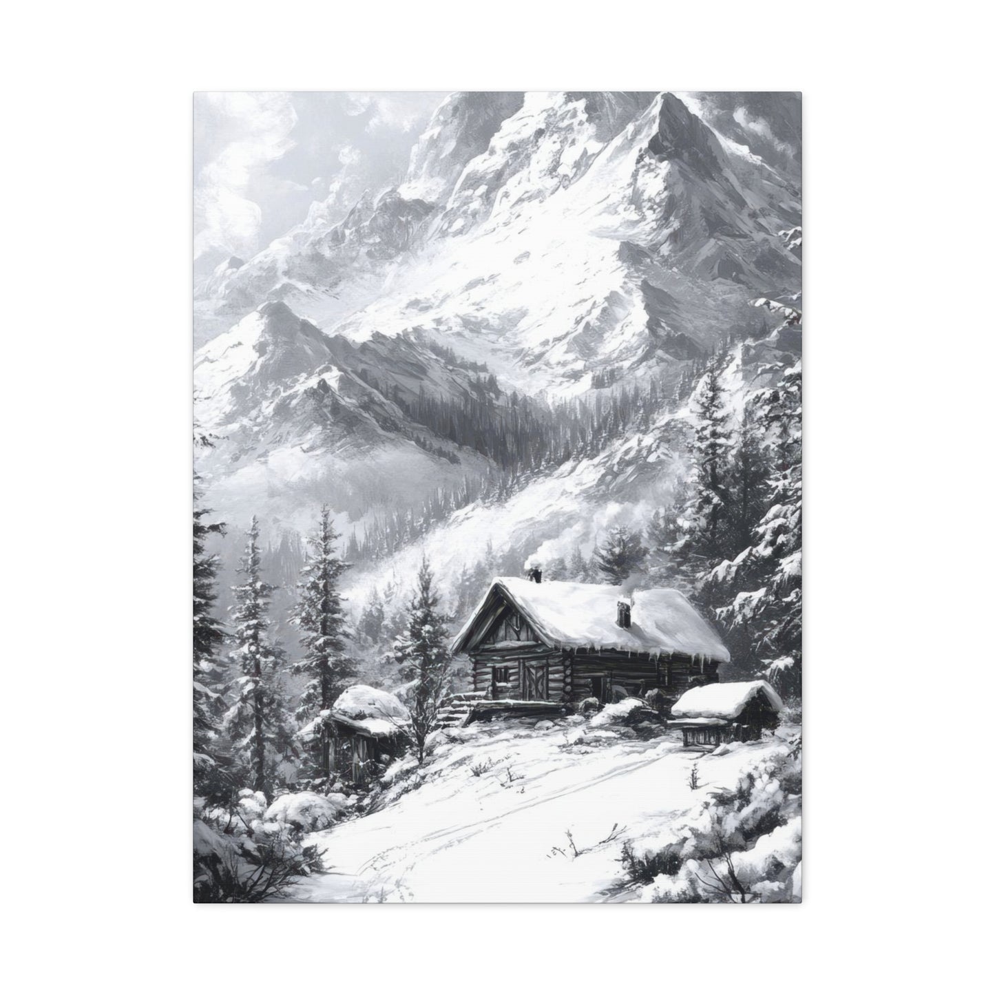Snow Mountains Grey Wall Art & Canvas Prints