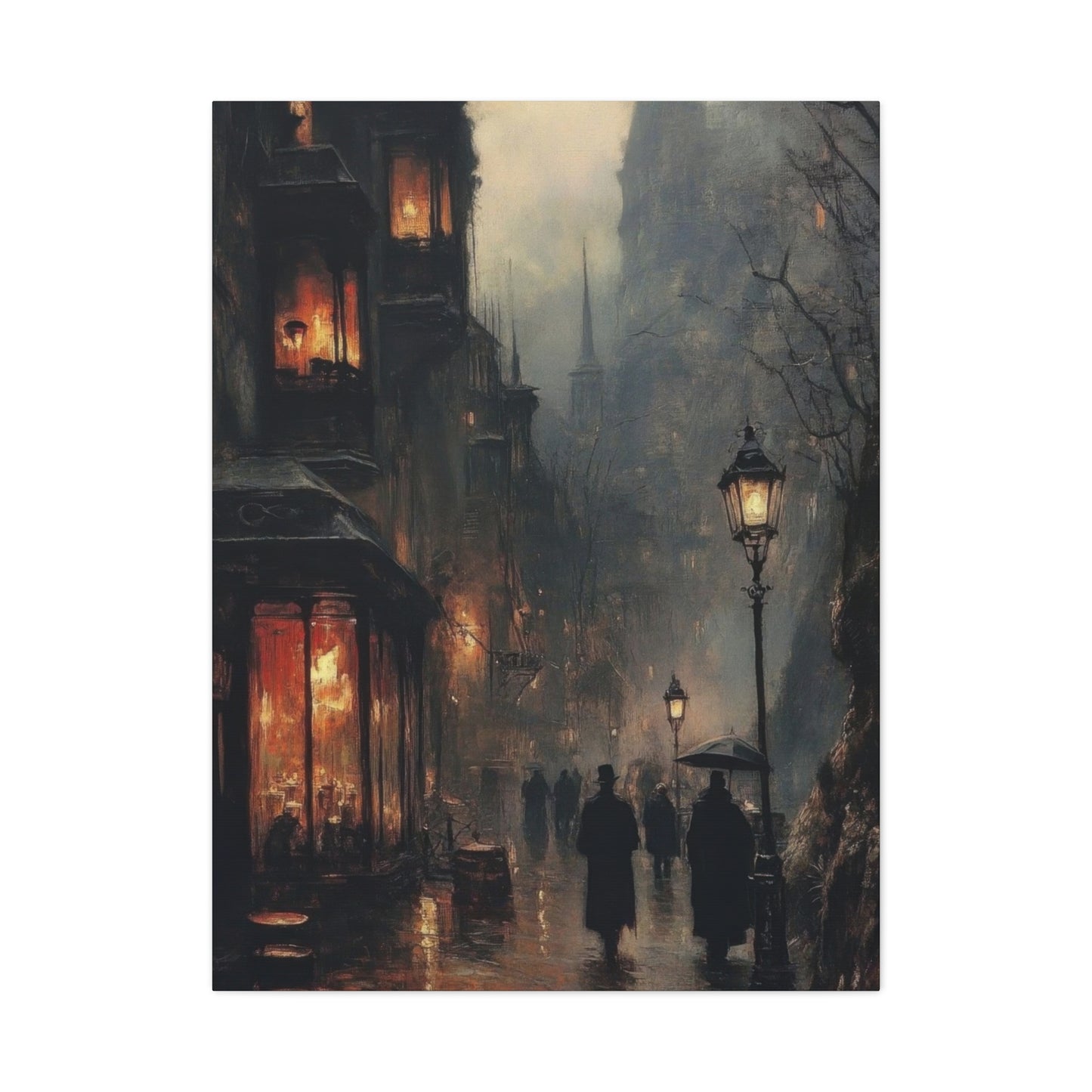 Warm Lit Street Dark Wall Art & Canvas Prints