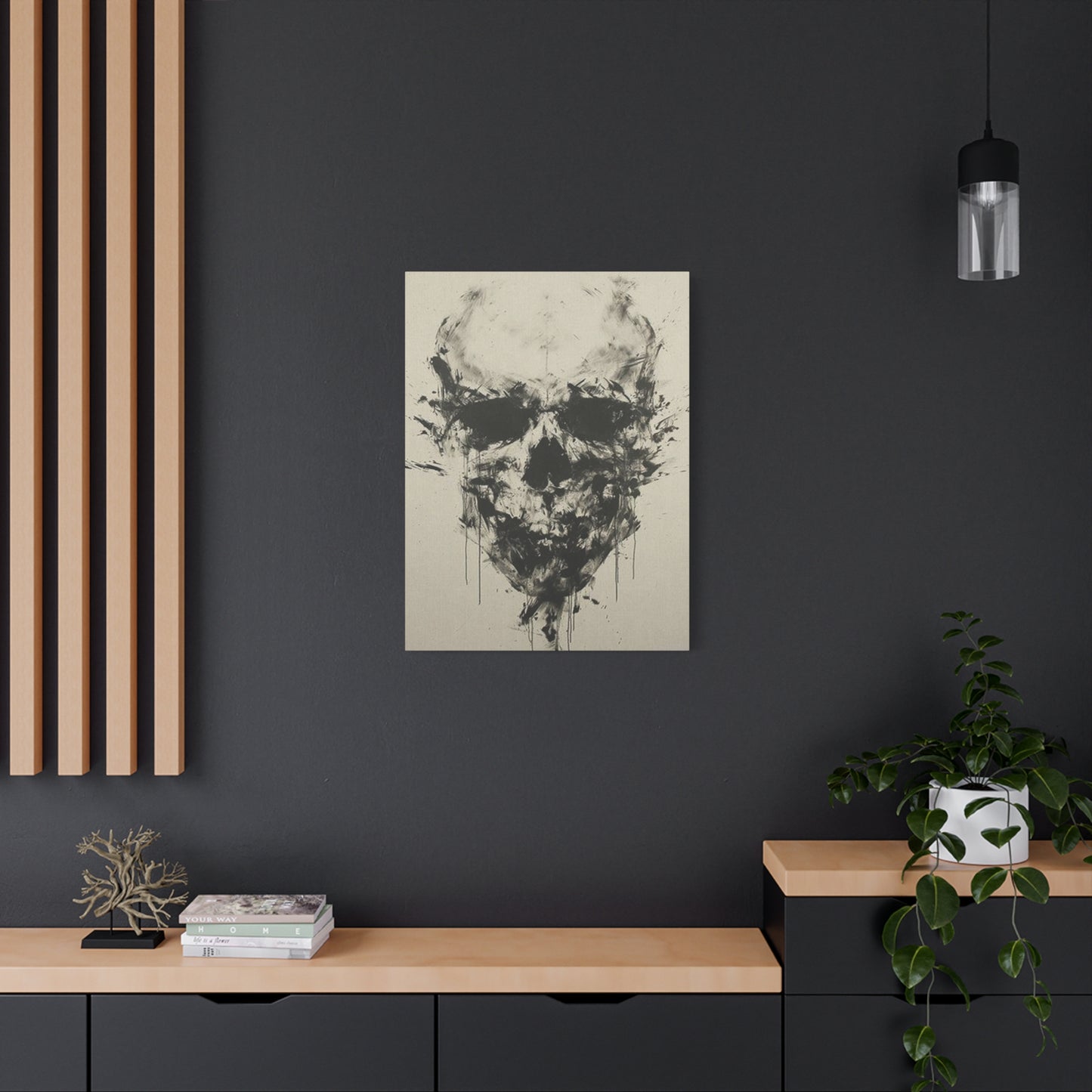 Skull Charcoal Drawing Wall Art & Canvas Prints