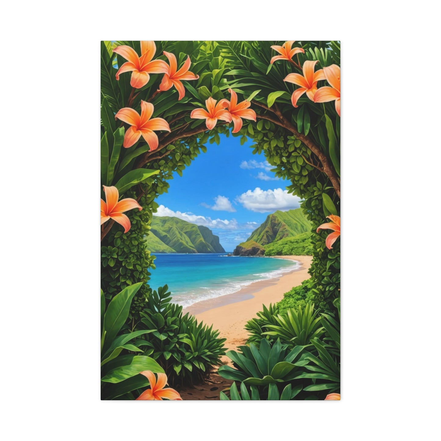 Hawaii Flower Frame Wall Art & Canvas Prints