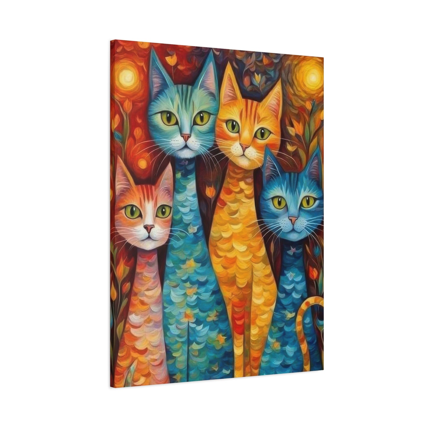 Cat Family Colorglow Wall Art & Canvas Prints