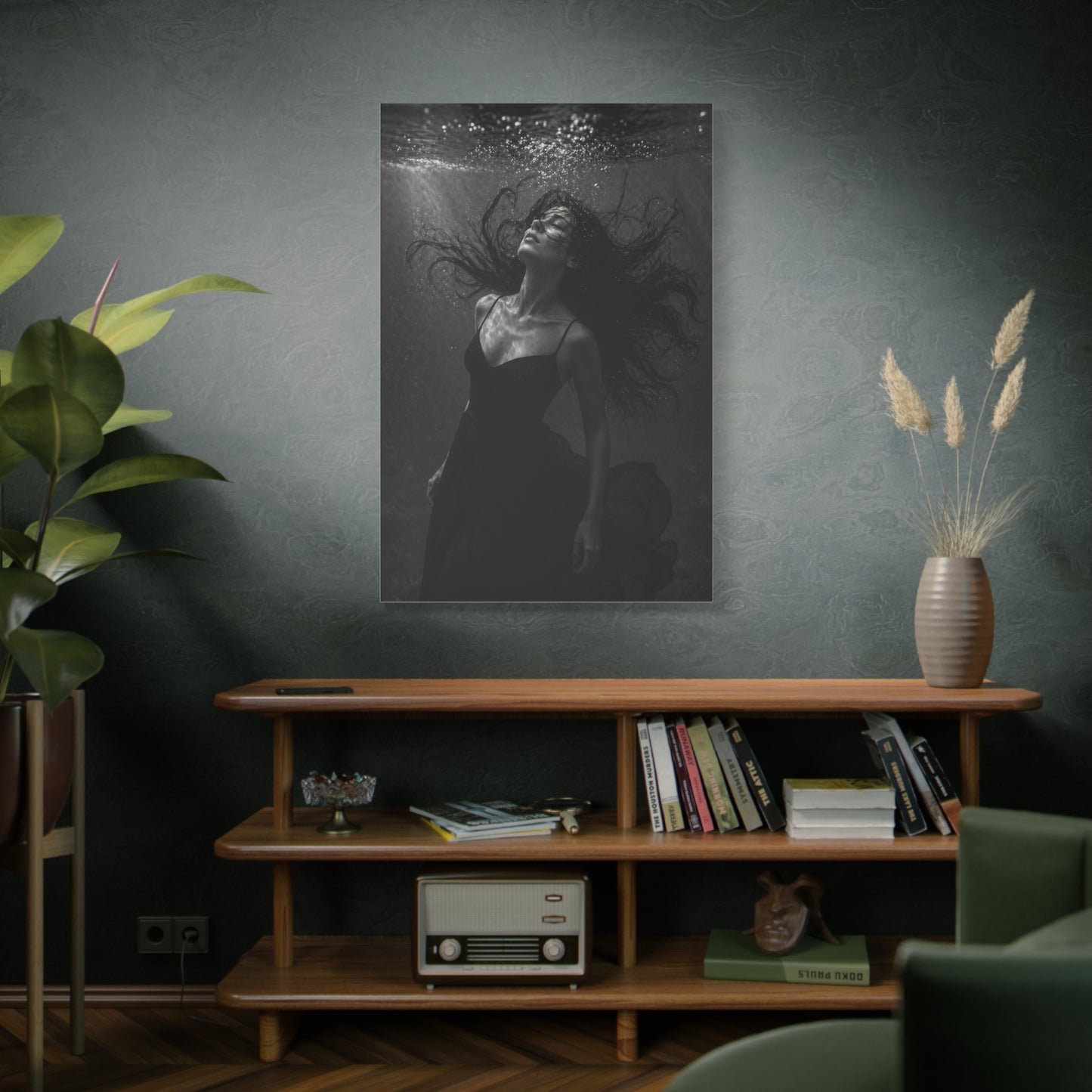 Submerged Black and White Portrait Wall Art & Canvas Print