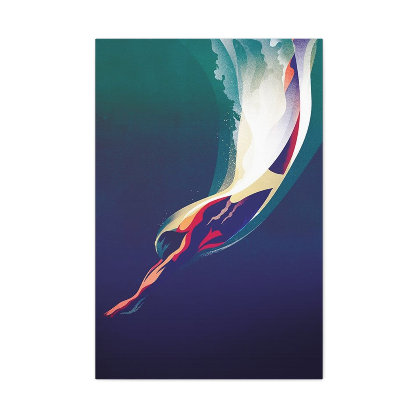 Wave Diving Poster Wall Art & Canvas Prints