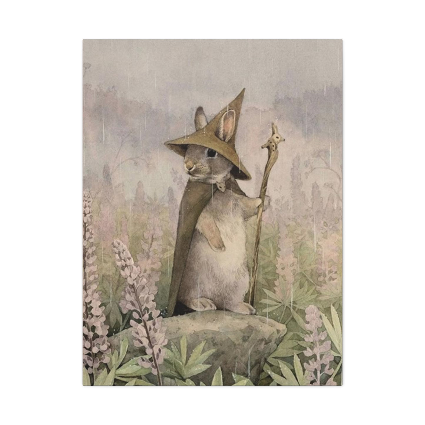 Old White Rabbit Painting Wall Art & Canvas Prints