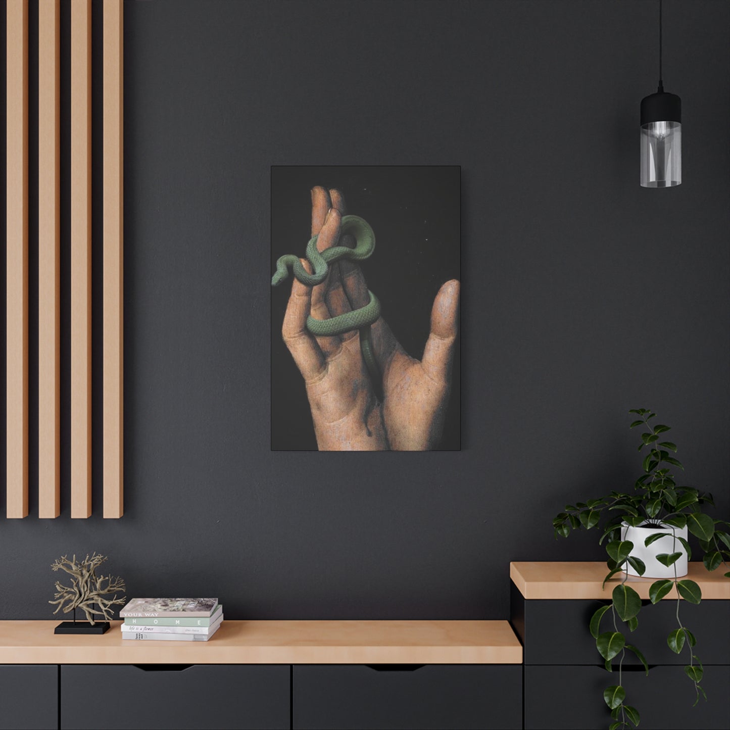 Snake On Hand Wall Art & Canvas Prints