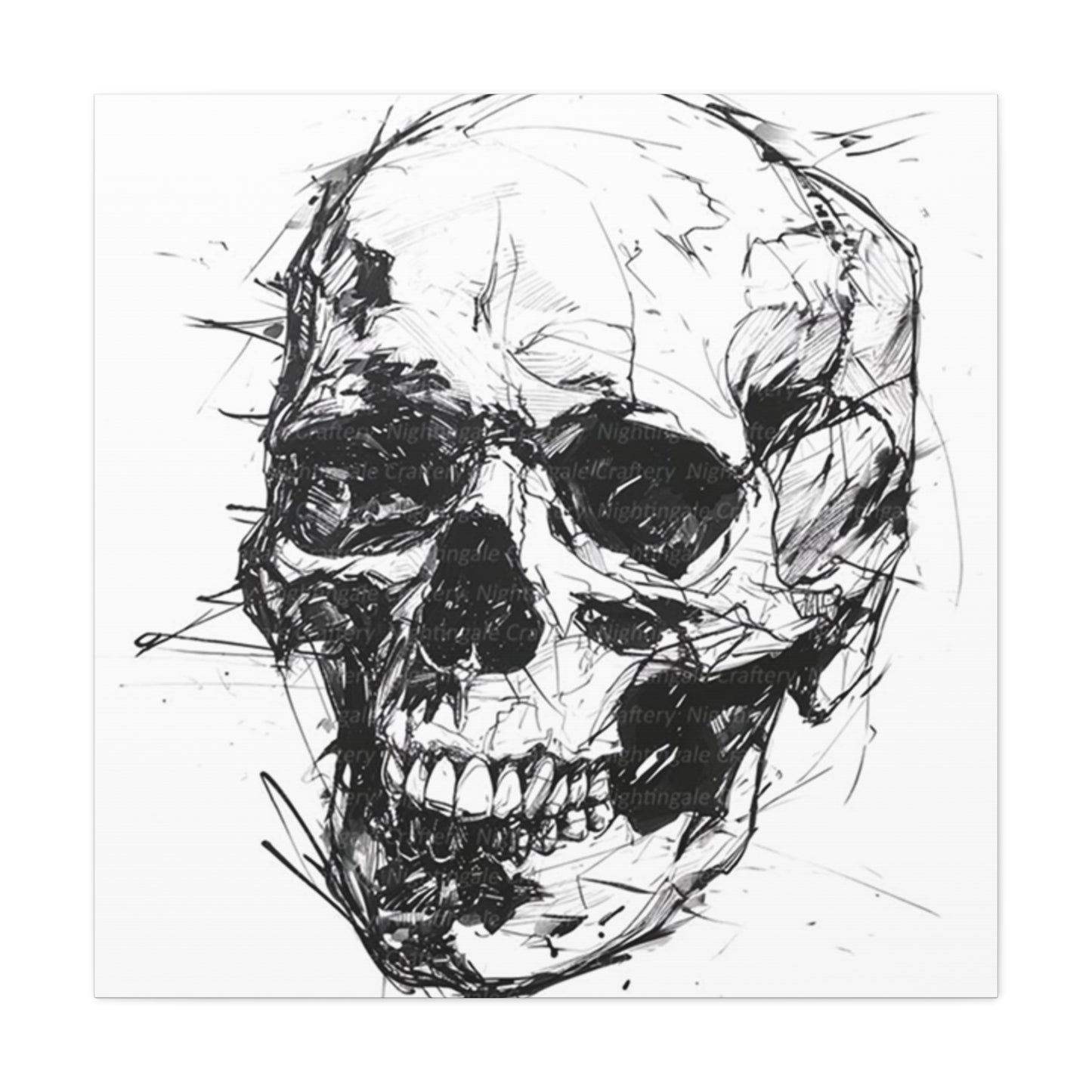 Skull Hand Drawing Wall Art & Canvas Prints