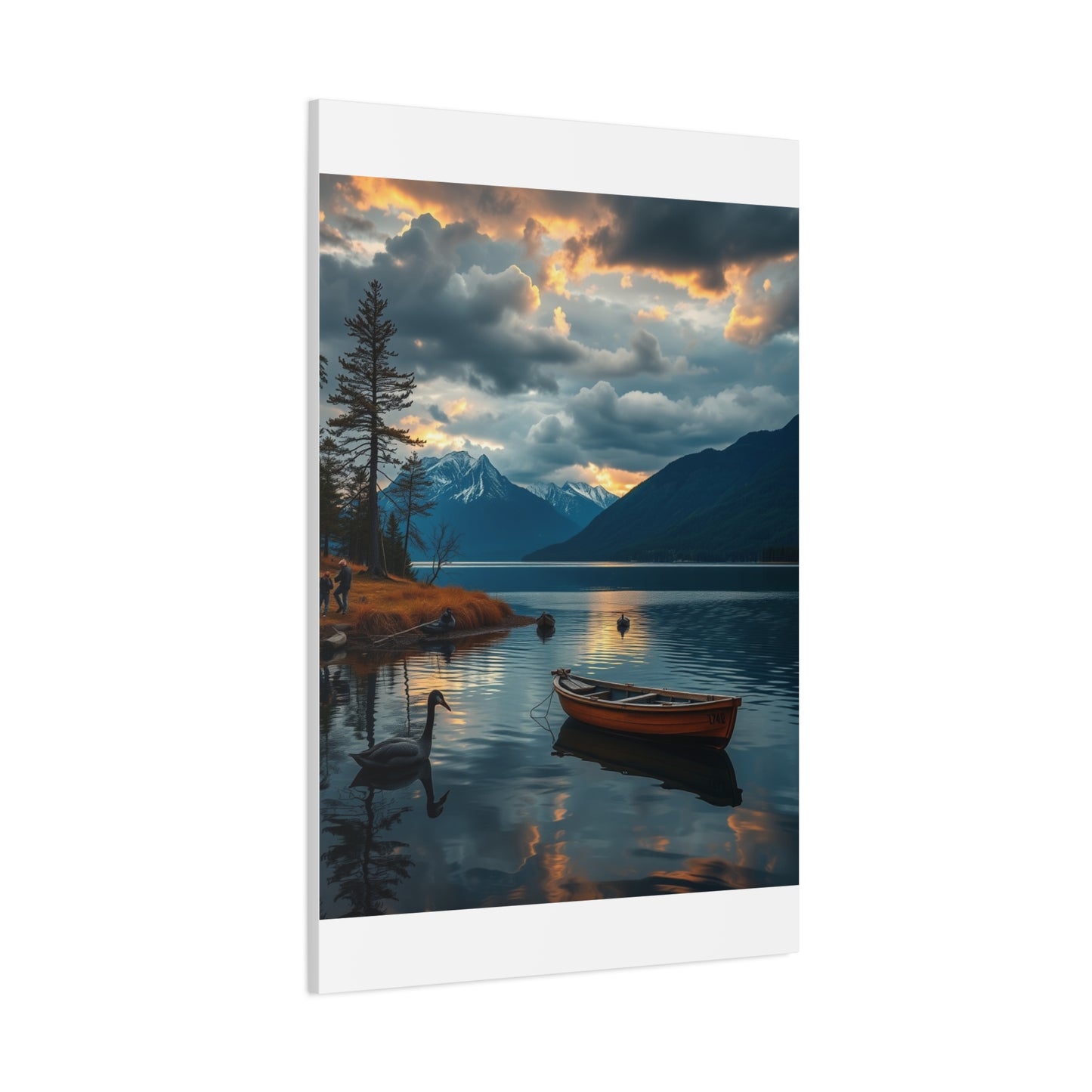 Premium Lake Canvas Print: Tranquil Waters Wall Decor