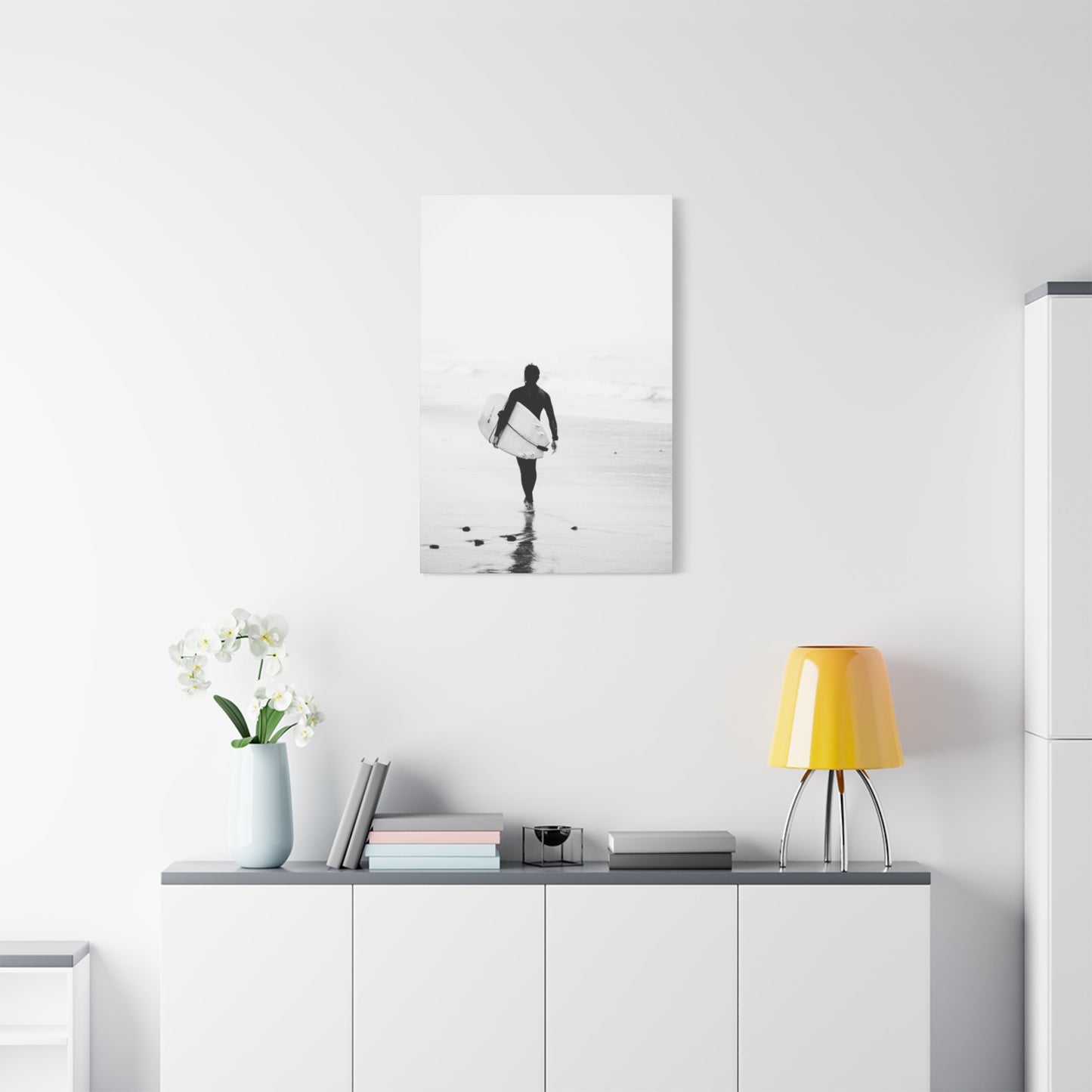 Black & White Surfing Photo Wall Art & Canvas Prints