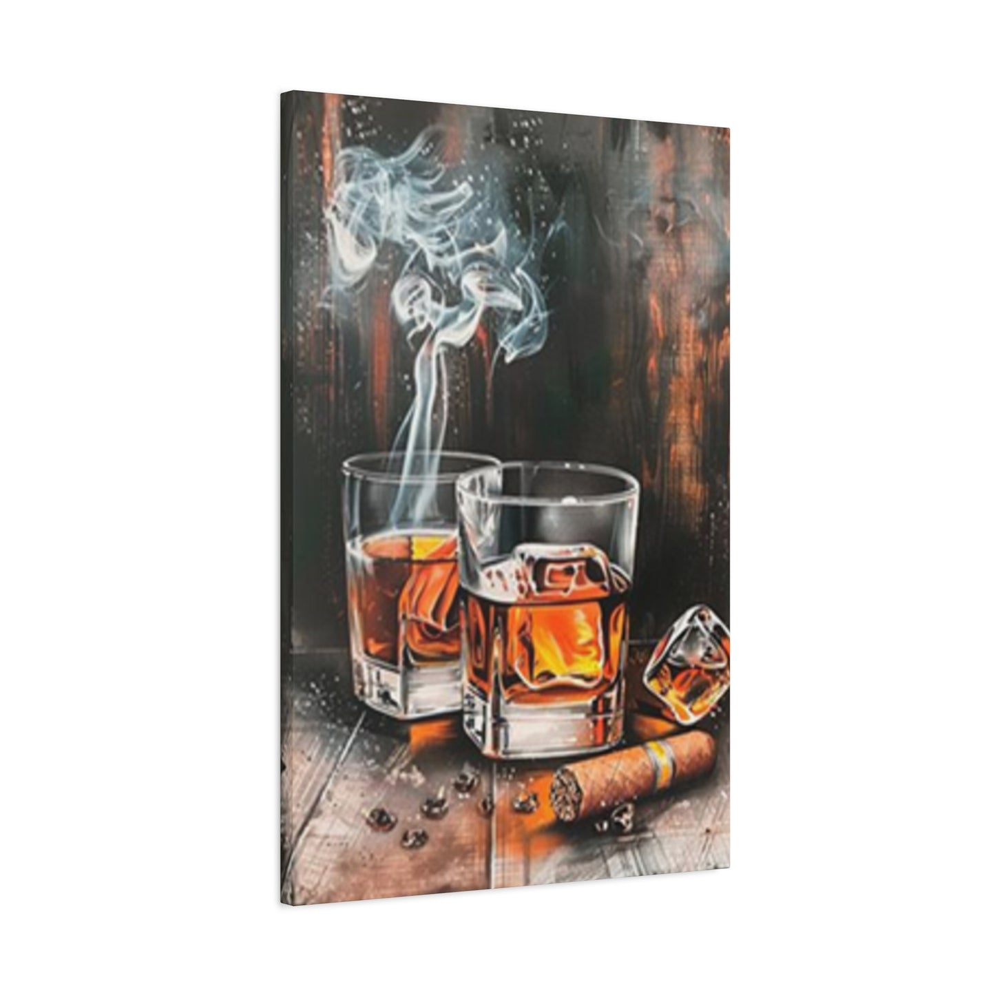 Whiskey And Cigar Painting Wall Art & Canvas Prints