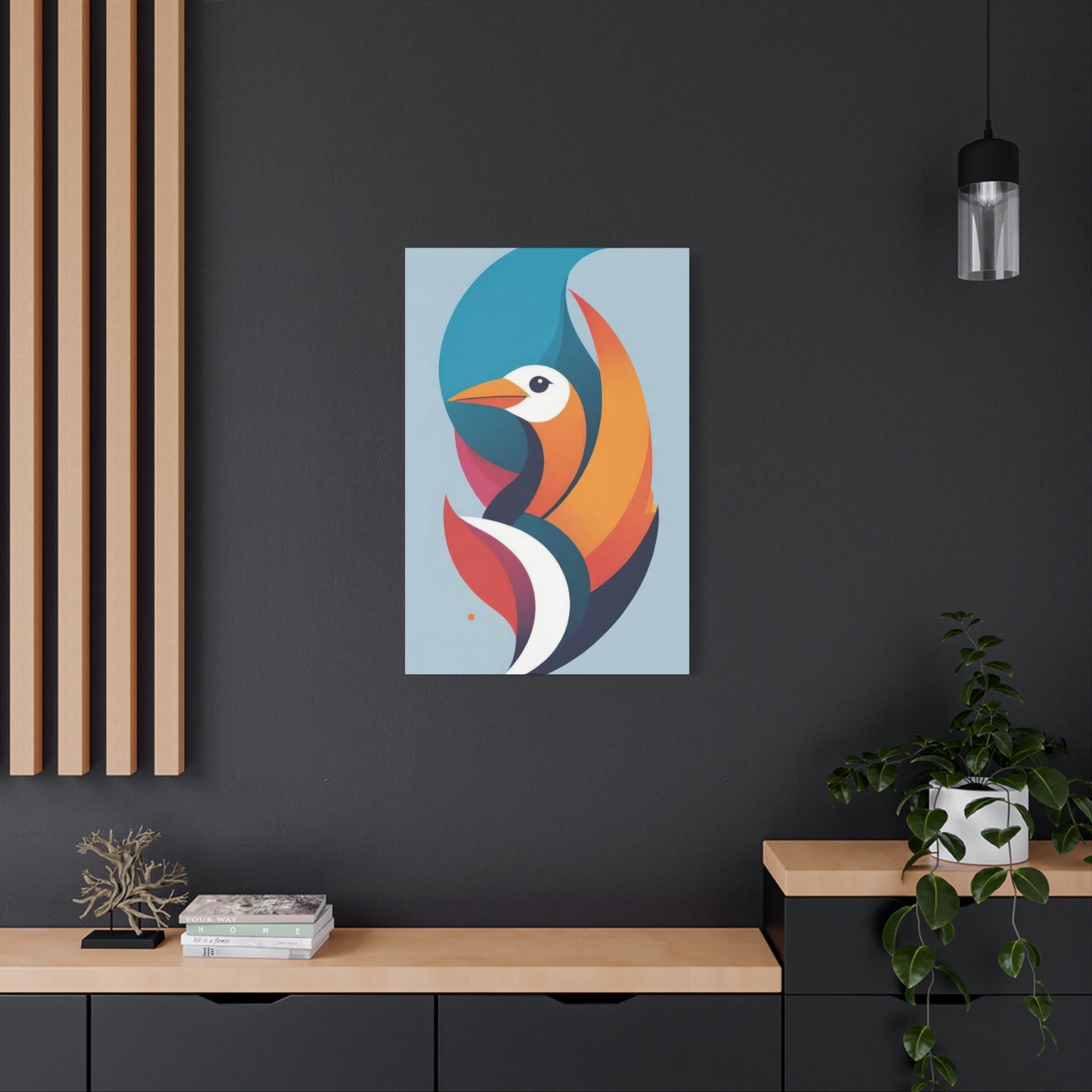 Bird Abstract Shapes Colorful Wall Art & Canvas Prints