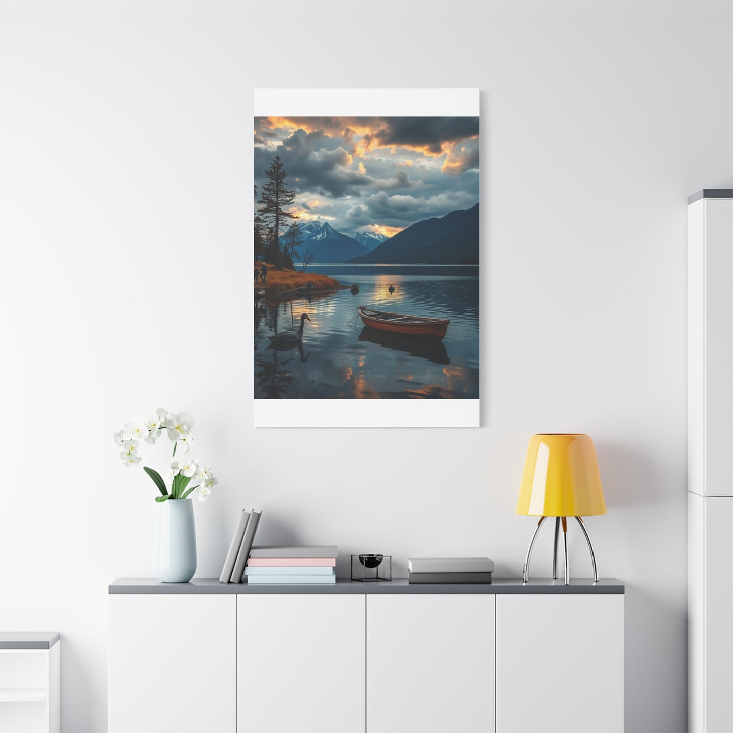 Premium Lake Canvas Print: Tranquil Waters Wall Decor