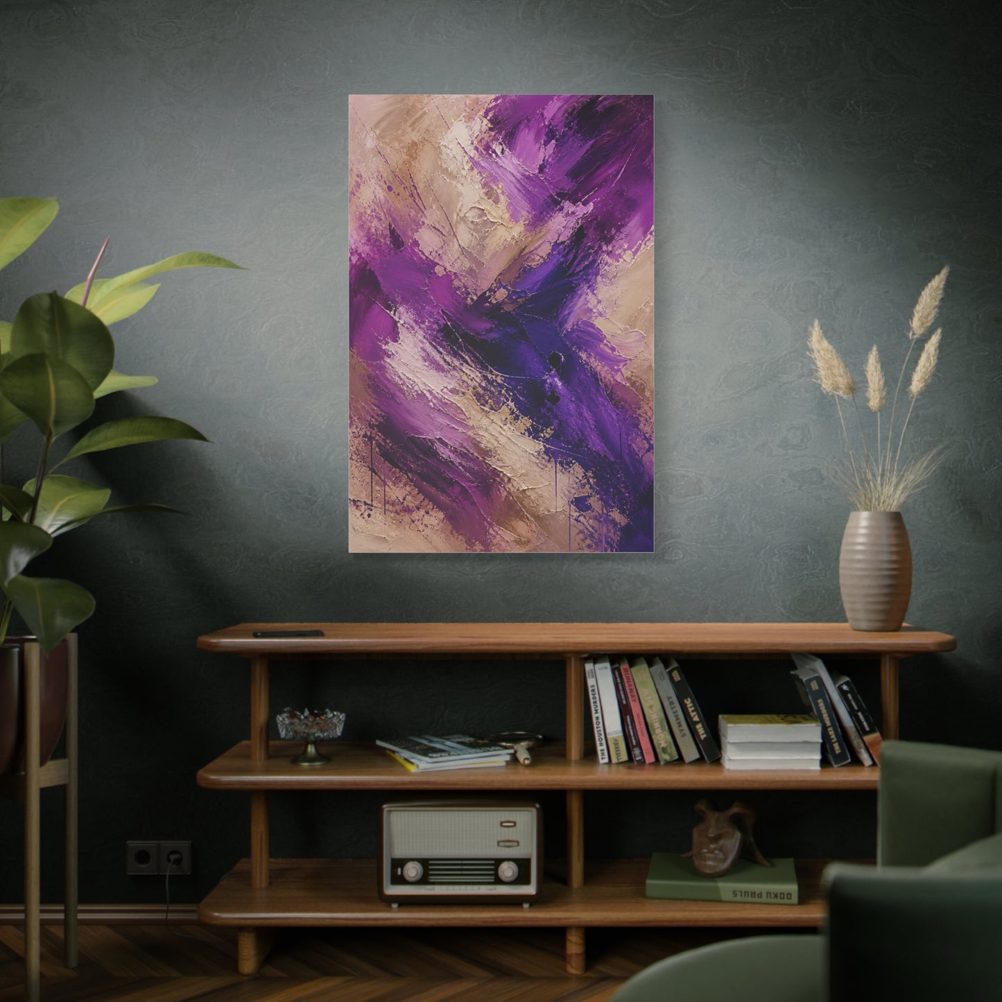 Purple Abstract Expressionist Texture Wall Art & Canvas Print