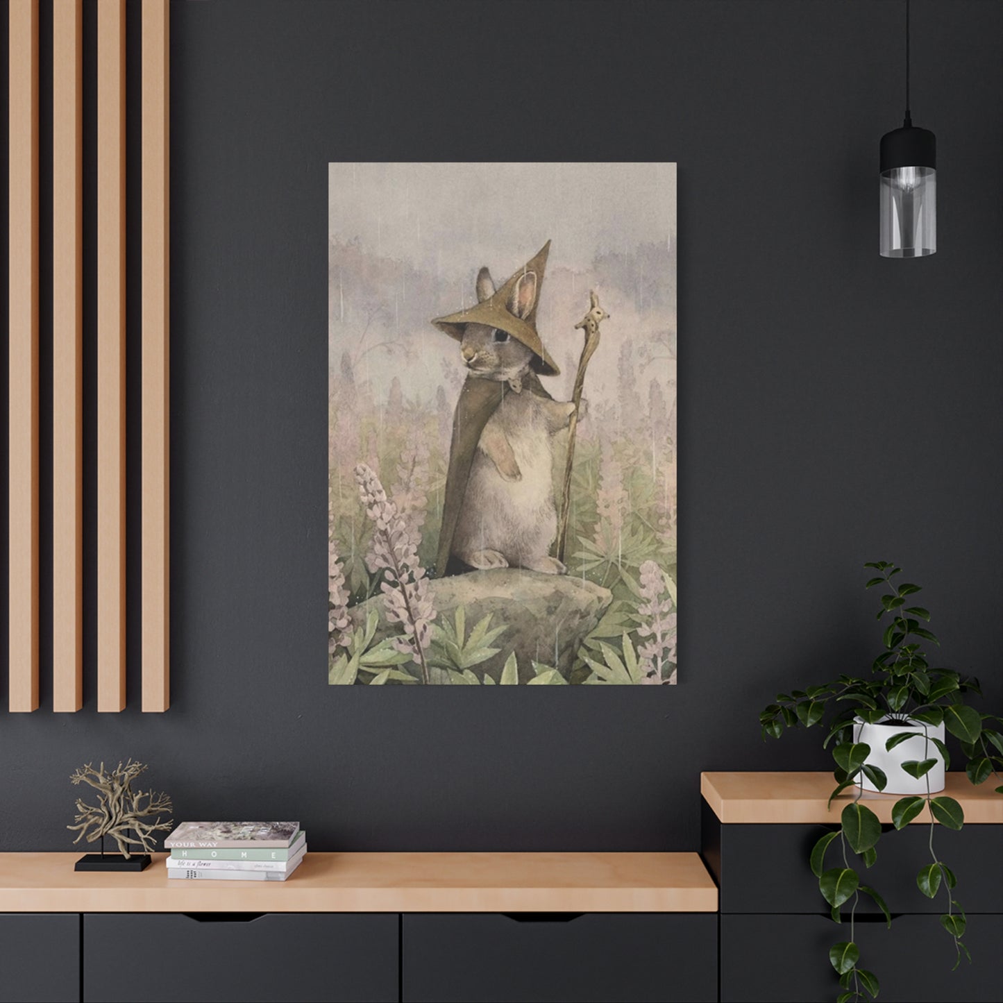 Old White Rabbit Painting Wall Art & Canvas Prints