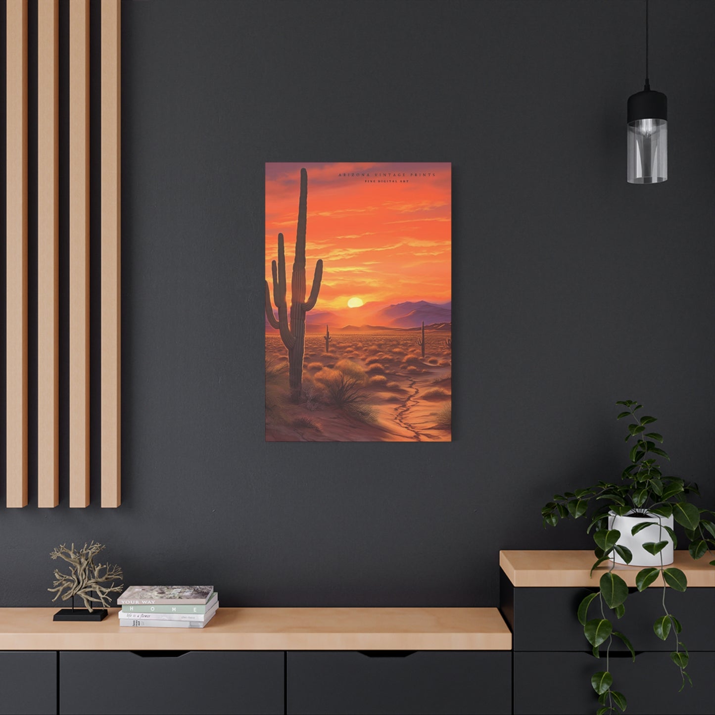Abstract Arizona Cactus Sunset Wall Art & Canvas Prints
