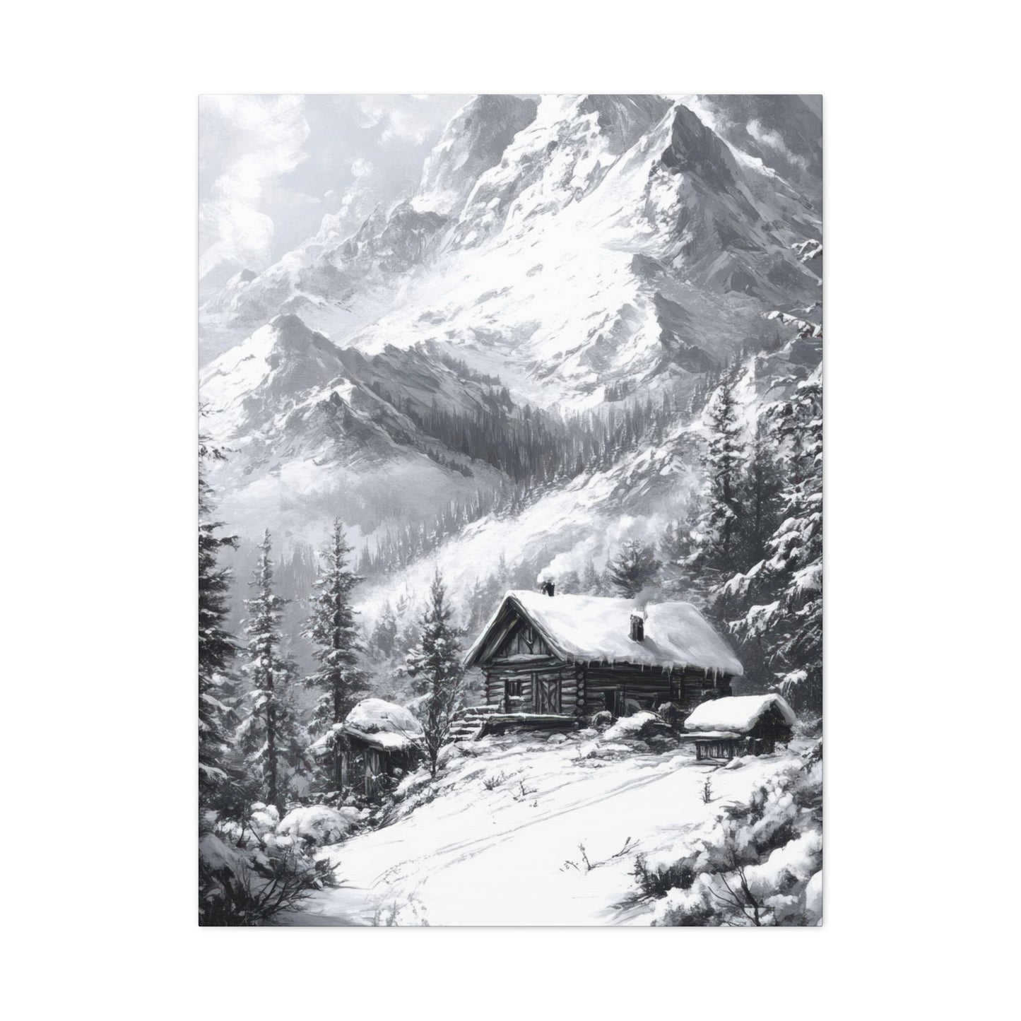 Snow Mountains Grey Wall Art & Canvas Prints