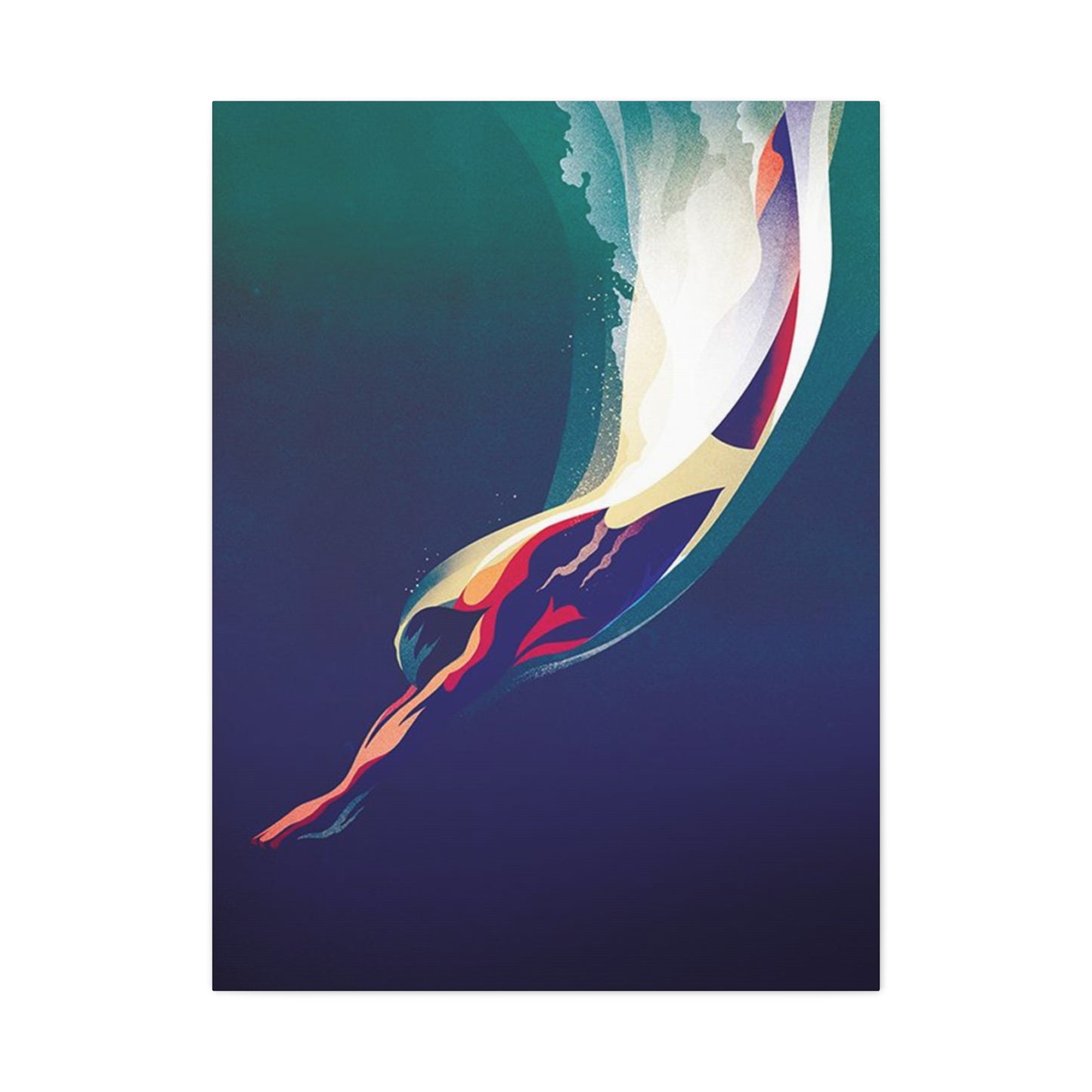 Wave Diving Poster Wall Art & Canvas Prints