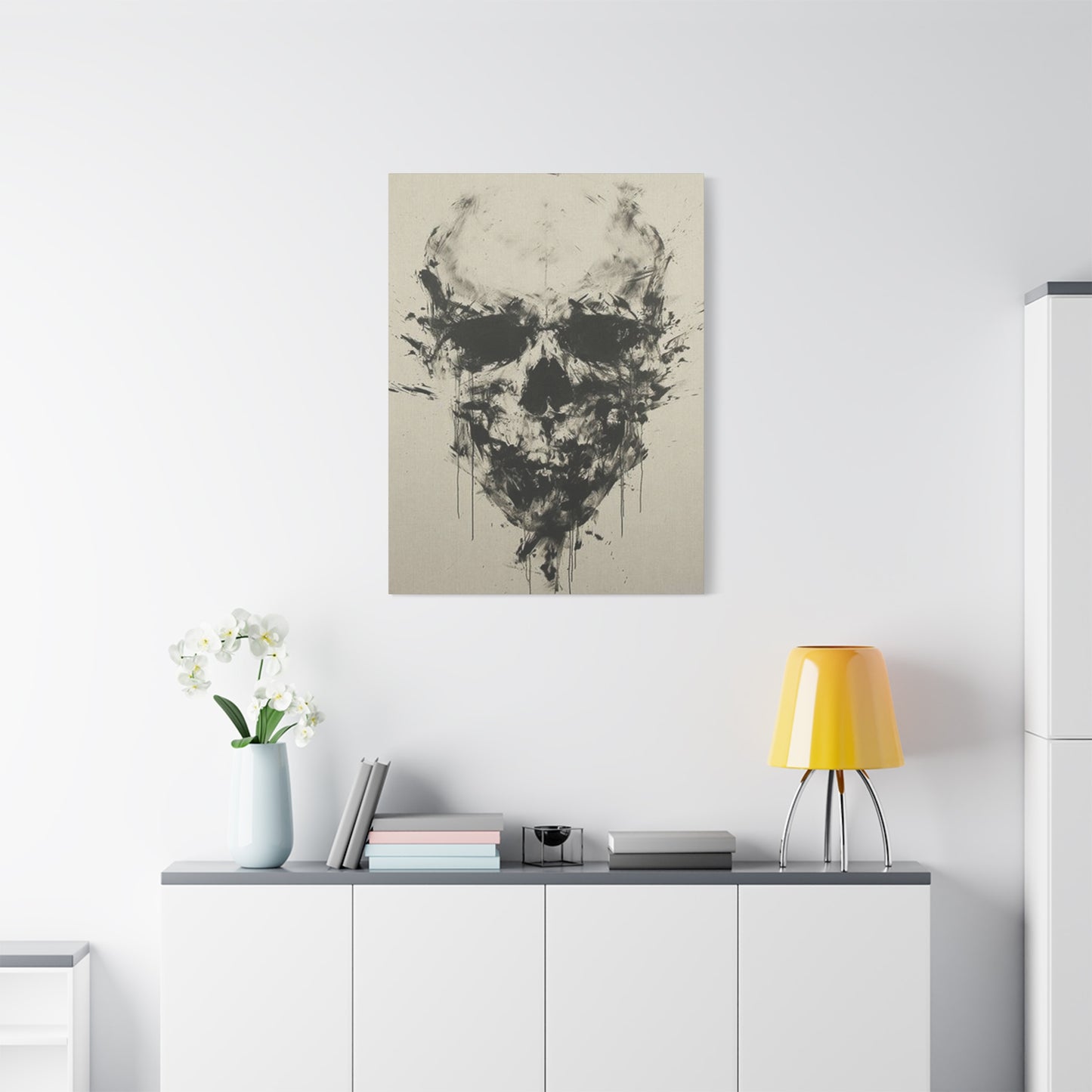 Skull Charcoal Drawing Wall Art & Canvas Prints
