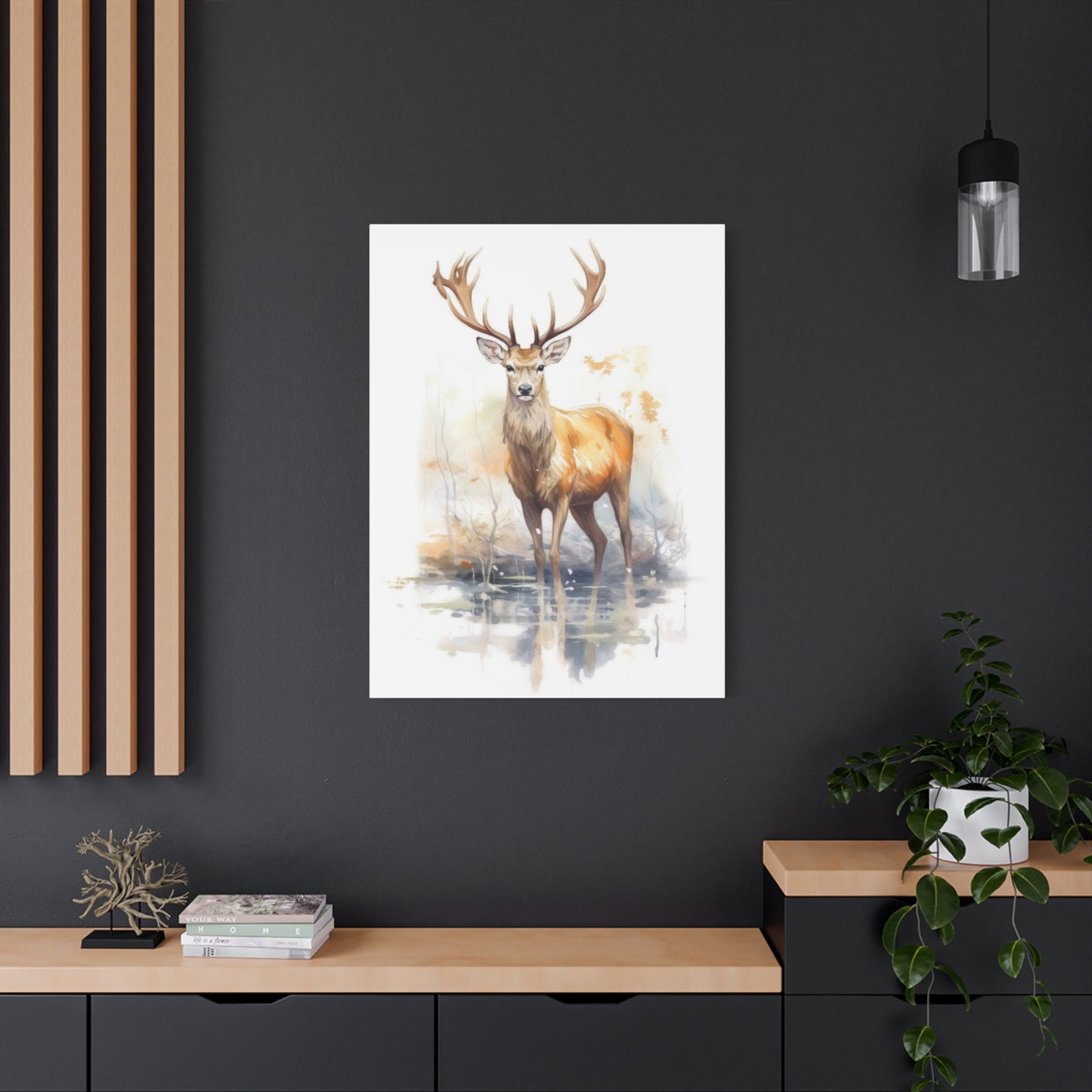 Large Deer Watercolor Wall Art & Canvas Prints