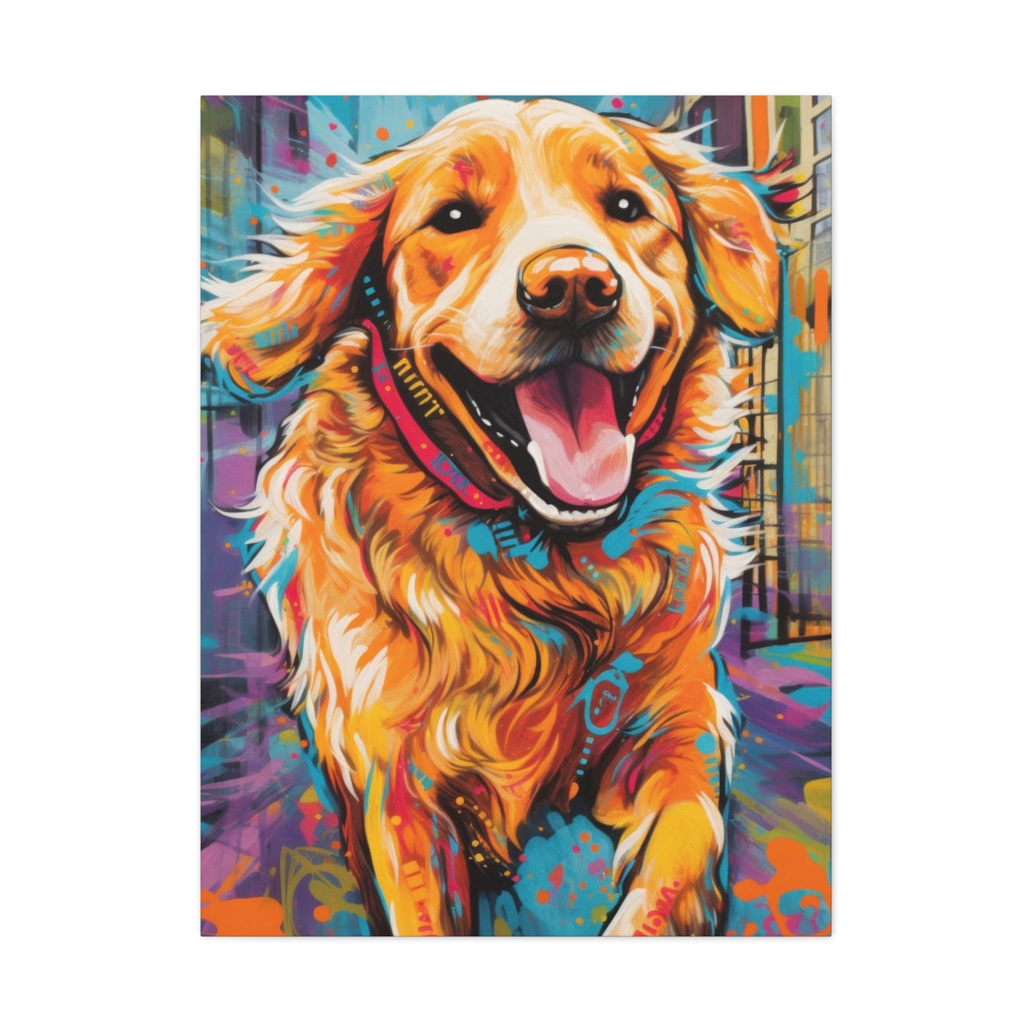Happy Golden Retriever Dog Wall Art & Canvas Prints