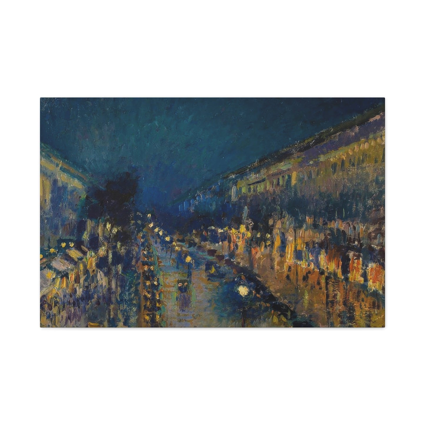 Boulevard Montmarte At Night Impression Wall Art & Canvas Prints