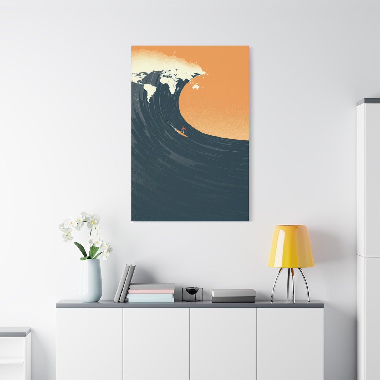 Wave Surfing Poster Wall Art & Canvas Prints
