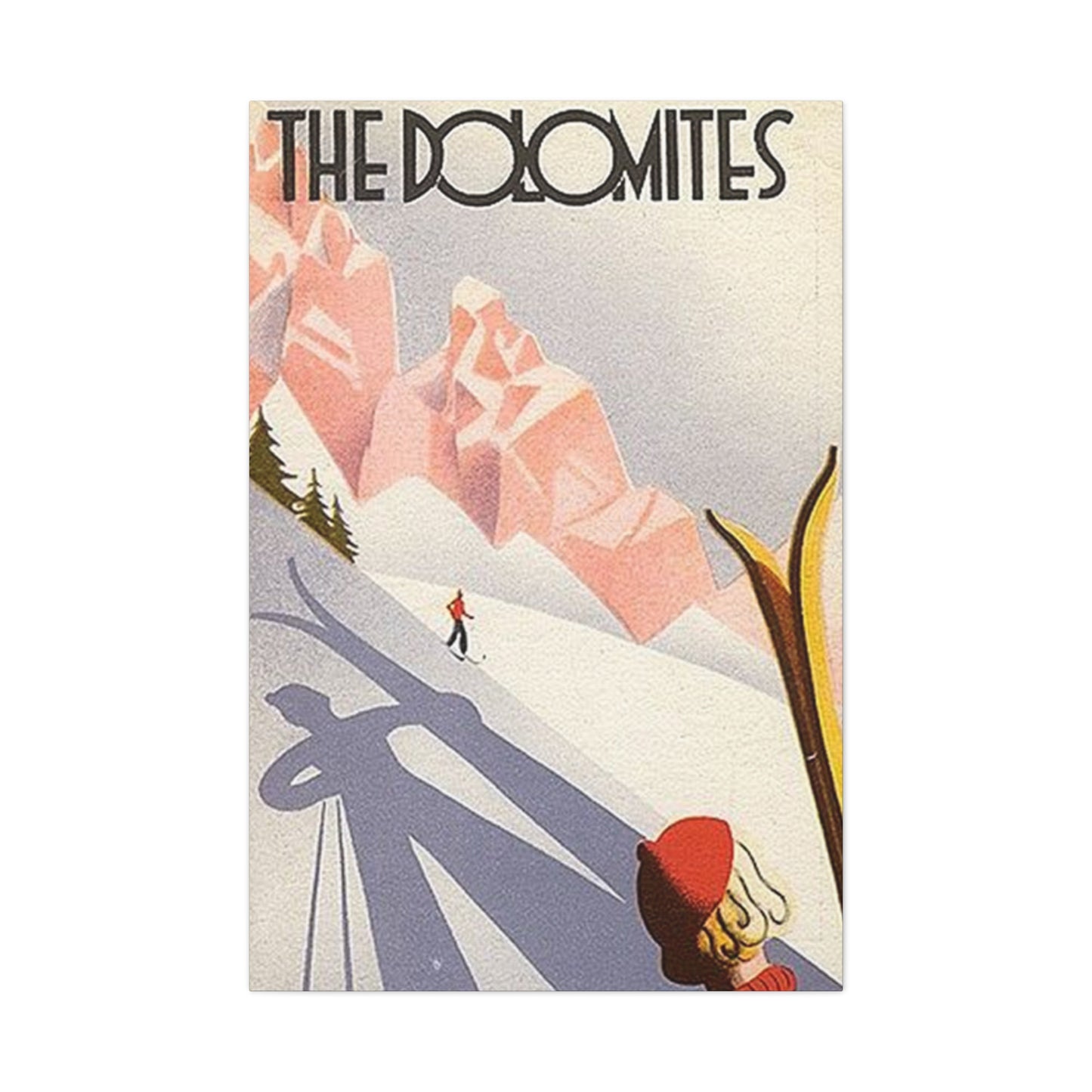 The Dolomites Skiing Poster Wall Art & Canvas Prints