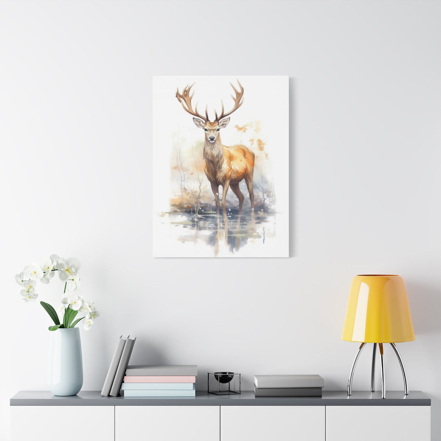 Large Deer Watercolor Wall Art & Canvas Prints