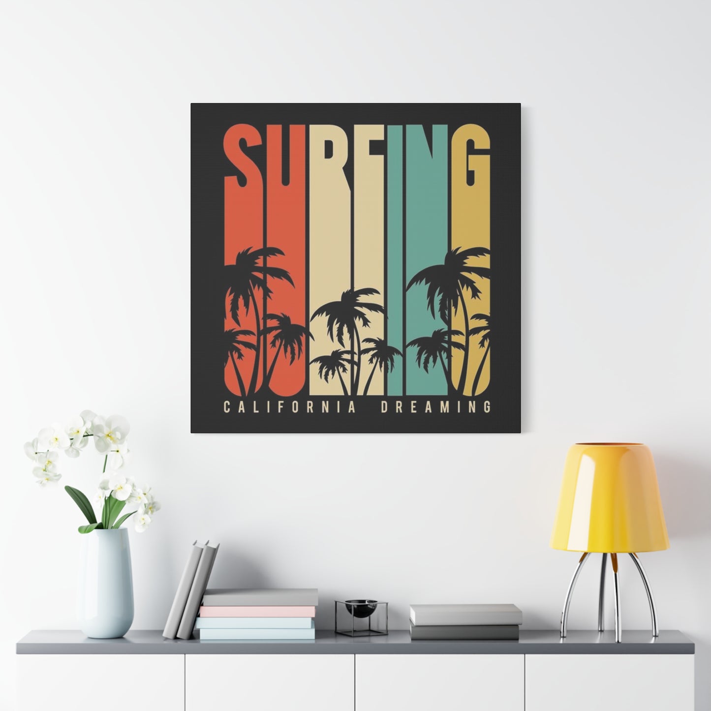 Surfing California Dreaming Poster Wall Art & Canvas Prints