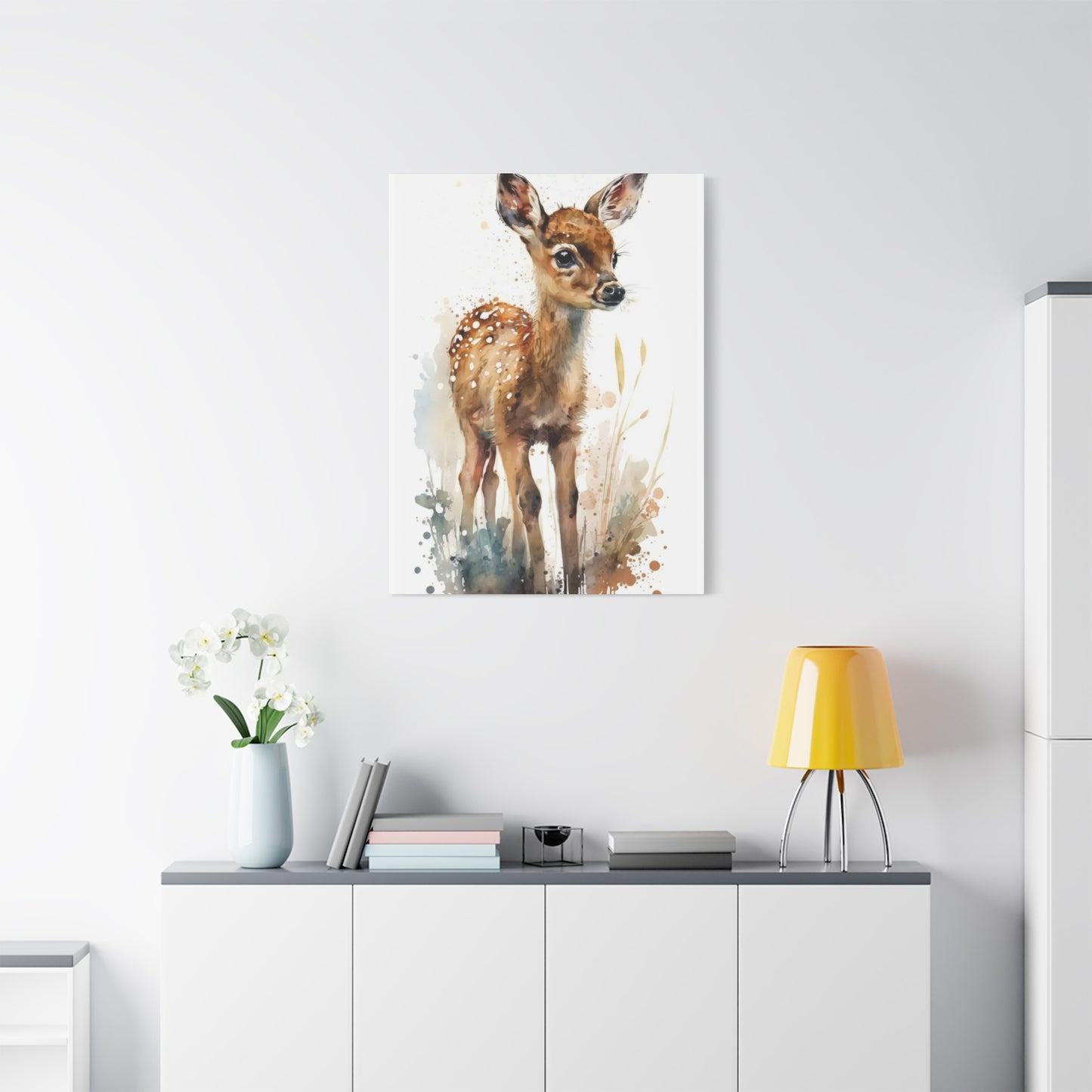 Baby Deer Watercolor Wall Art & Canvas Prints