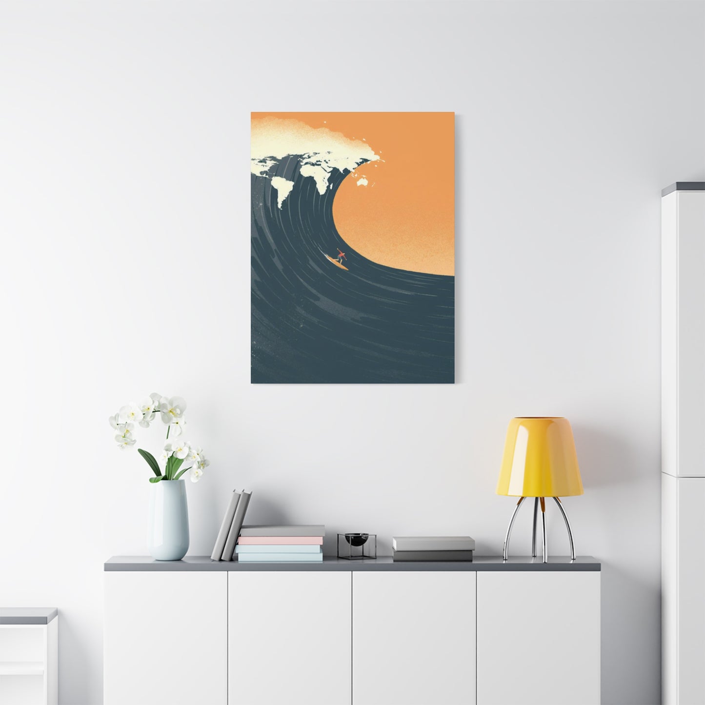 Wave Surfing Poster Wall Art & Canvas Prints