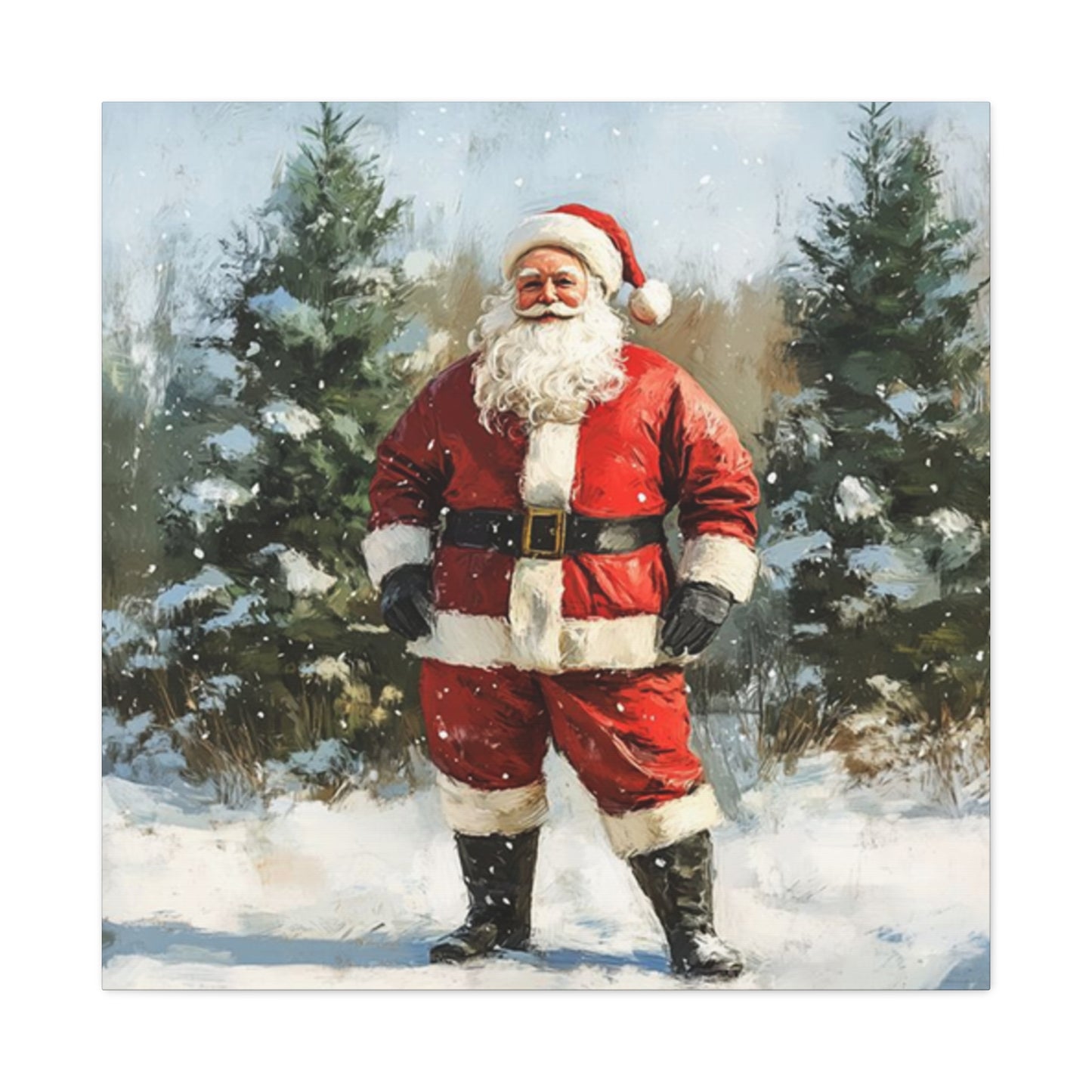 Santa Claus In Snow Wall Art & Canvas Prints