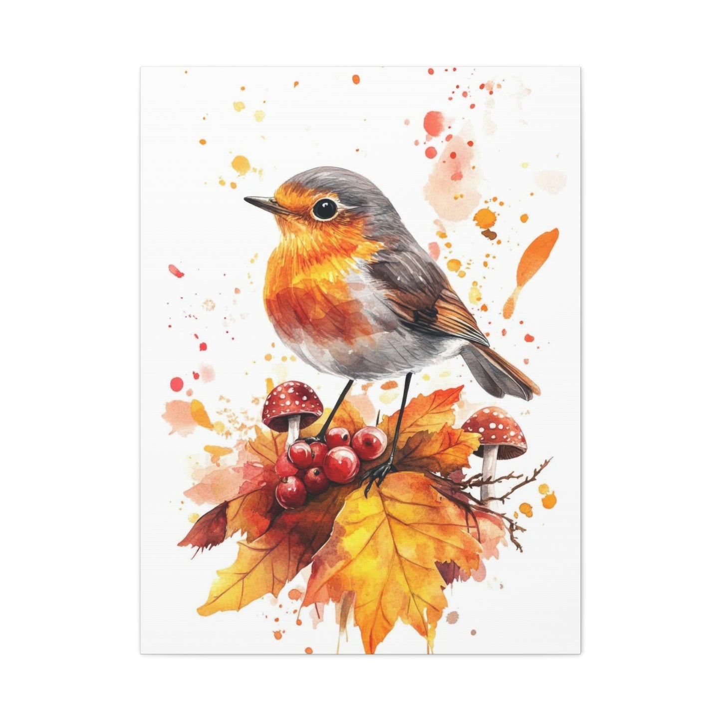 Birds Berries Warm Wall Art & Canvas Prints