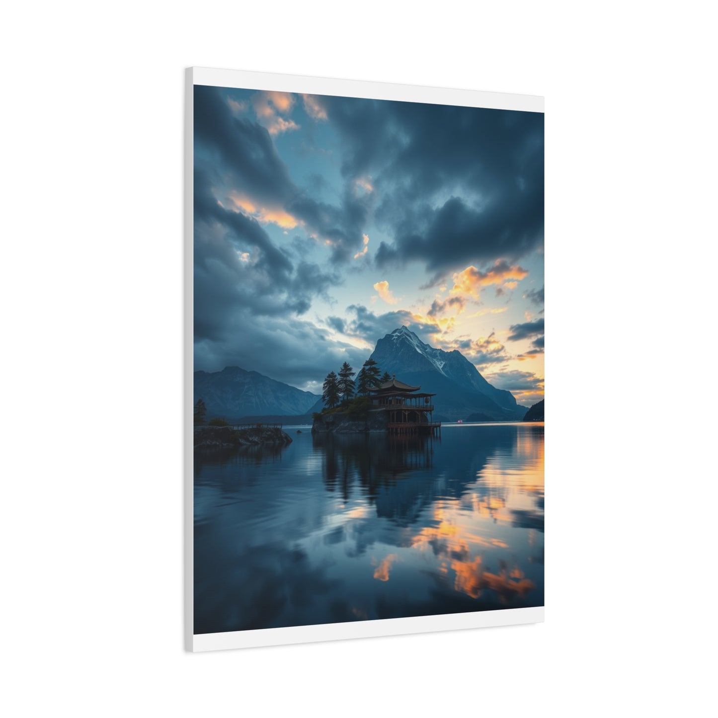 Premium Lake Canvas Print: Tranquil Waters Wall Decor