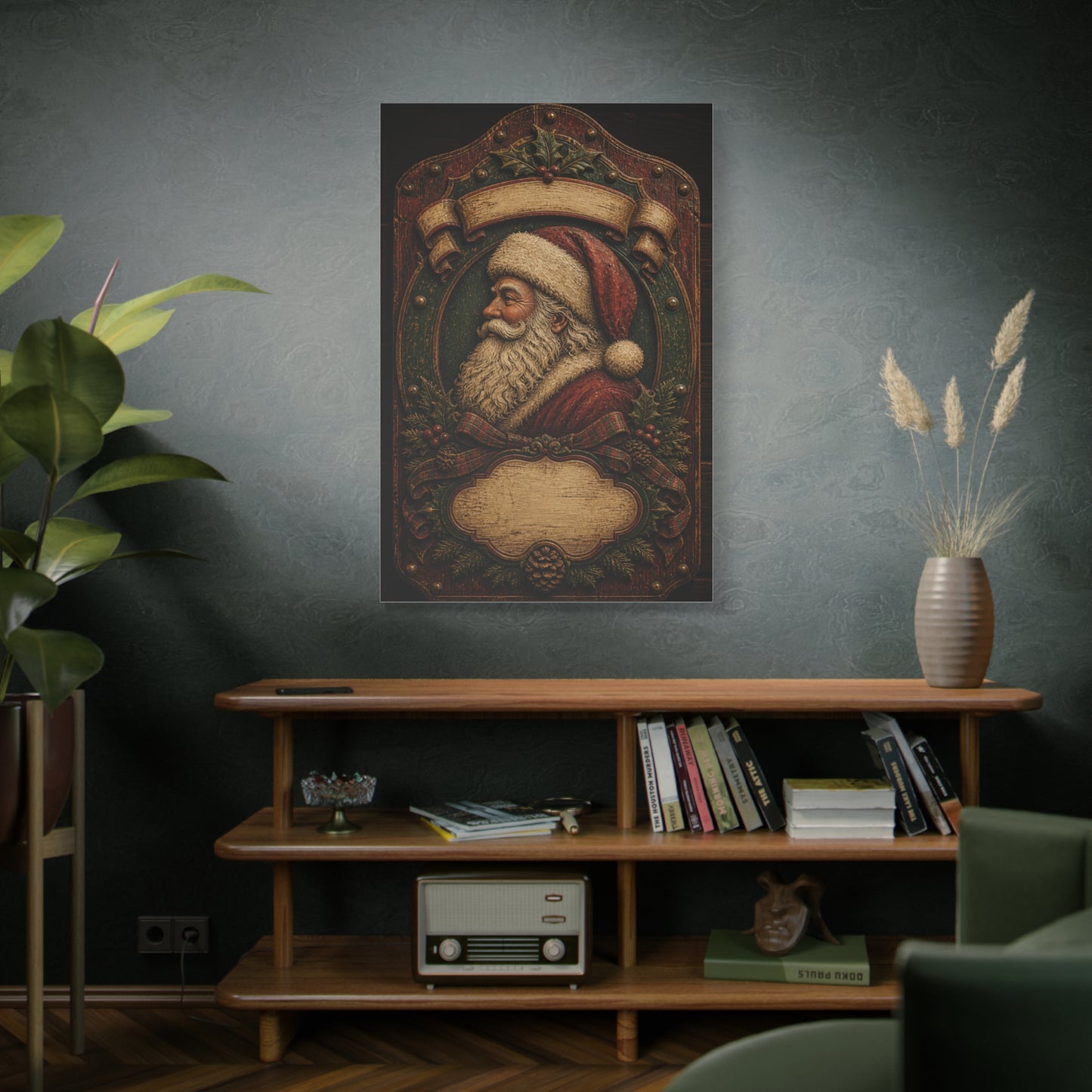 Heirloom Santa Wooden Plaque Wall Art & Canvas Print