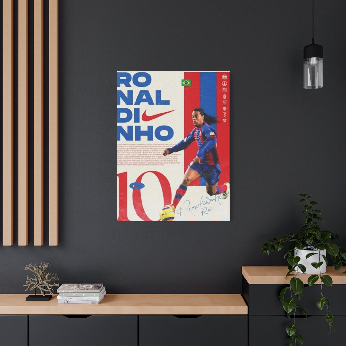 Ronaldinho Playing Soccer Poster Wall Art & Canvas Prints
