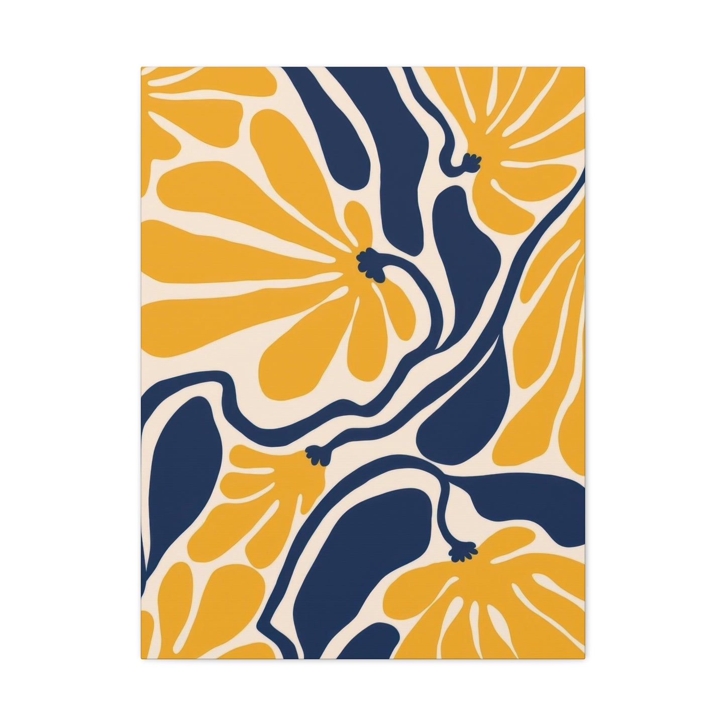 Blue Yellow Flower Abstract Colorful Wall Art & Canvas Prints