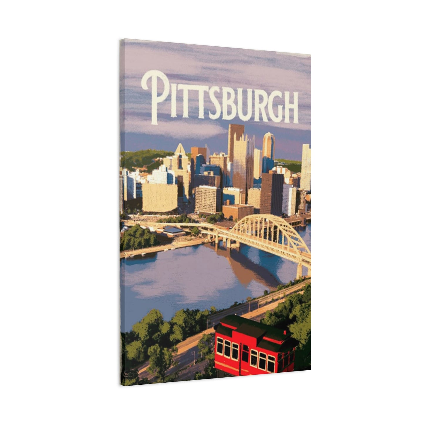 Pittsburgh Bridge & River Poster Wall Art & Canvas Prints