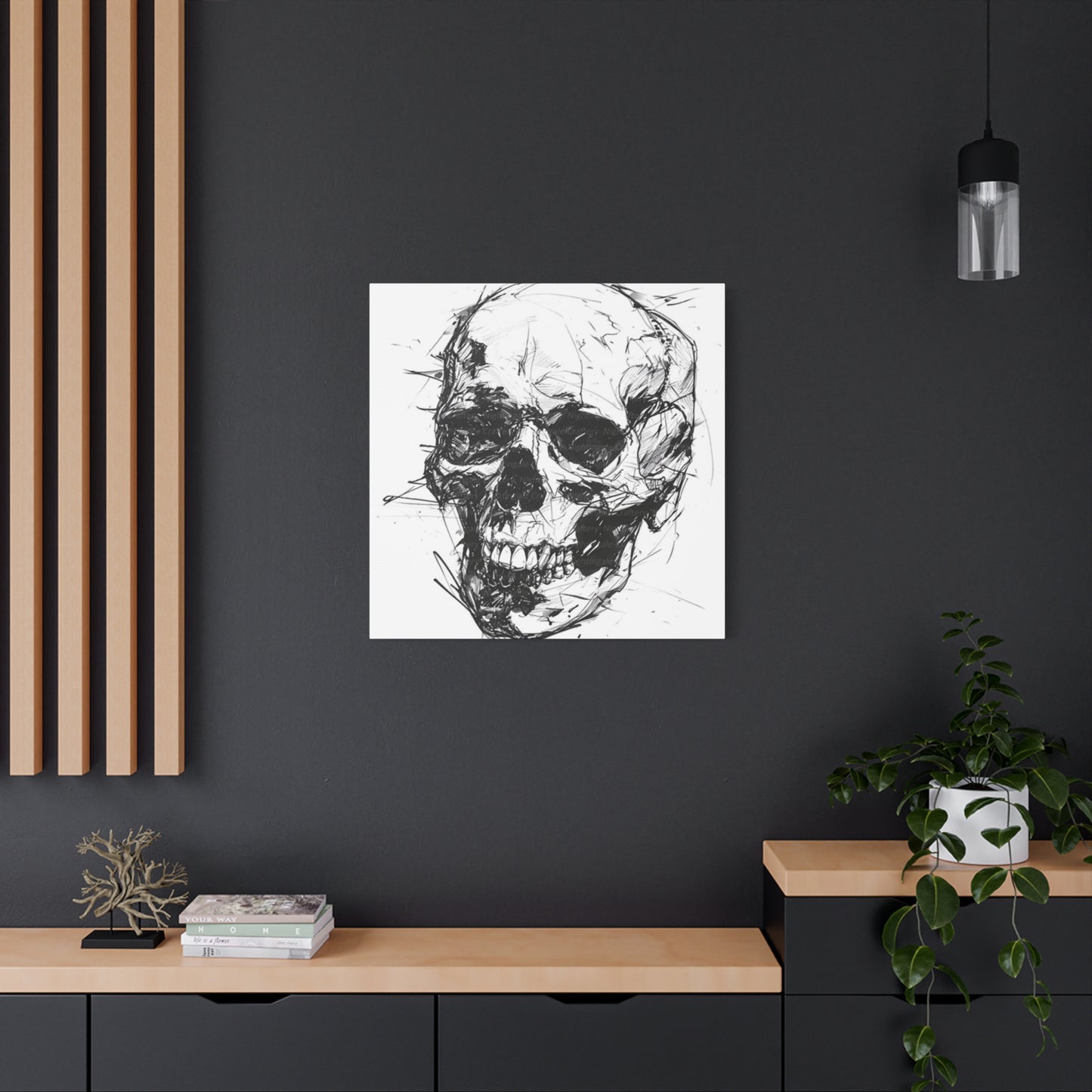 Skull Hand Drawing Wall Art & Canvas Prints