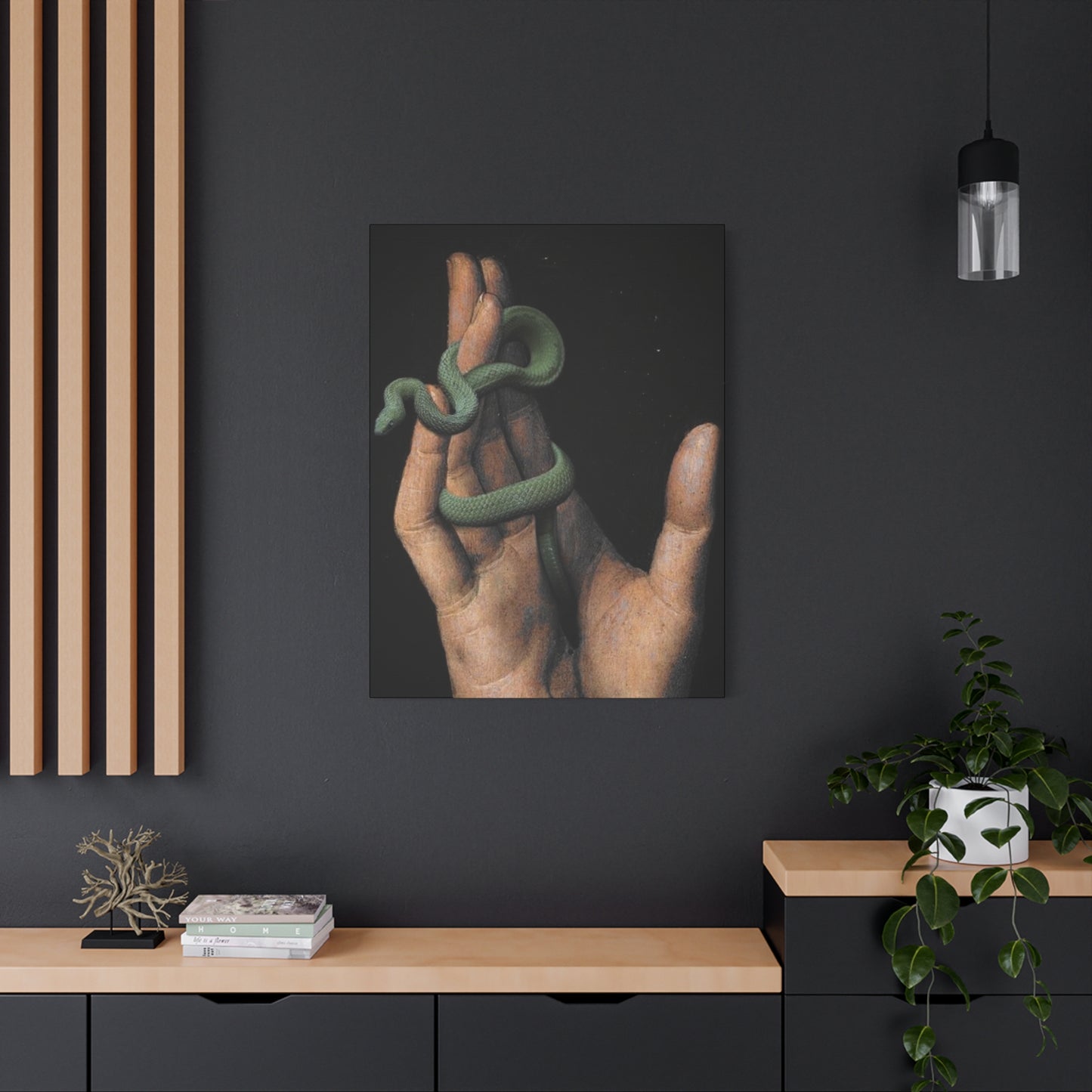 Snake On Hand Wall Art & Canvas Prints