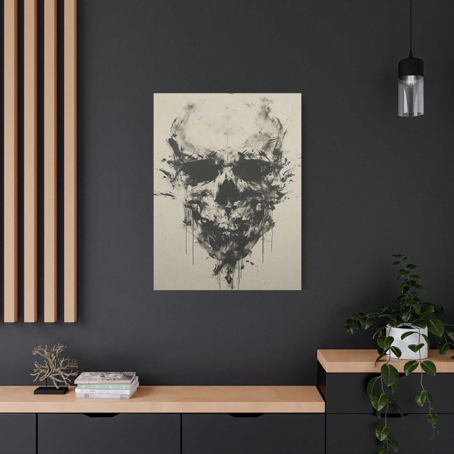 Skull Charcoal Drawing Wall Art & Canvas Prints