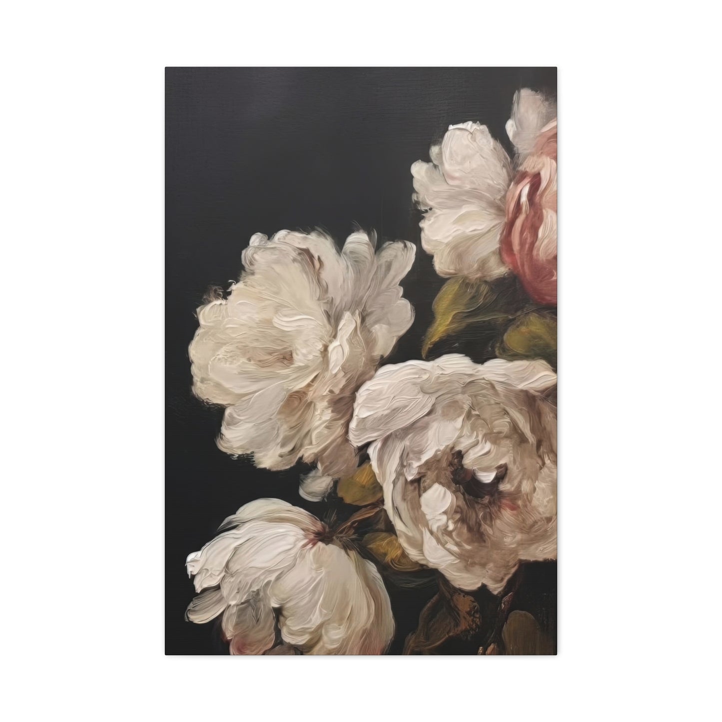 White Flower Dark Wall Art & Canvas Prints